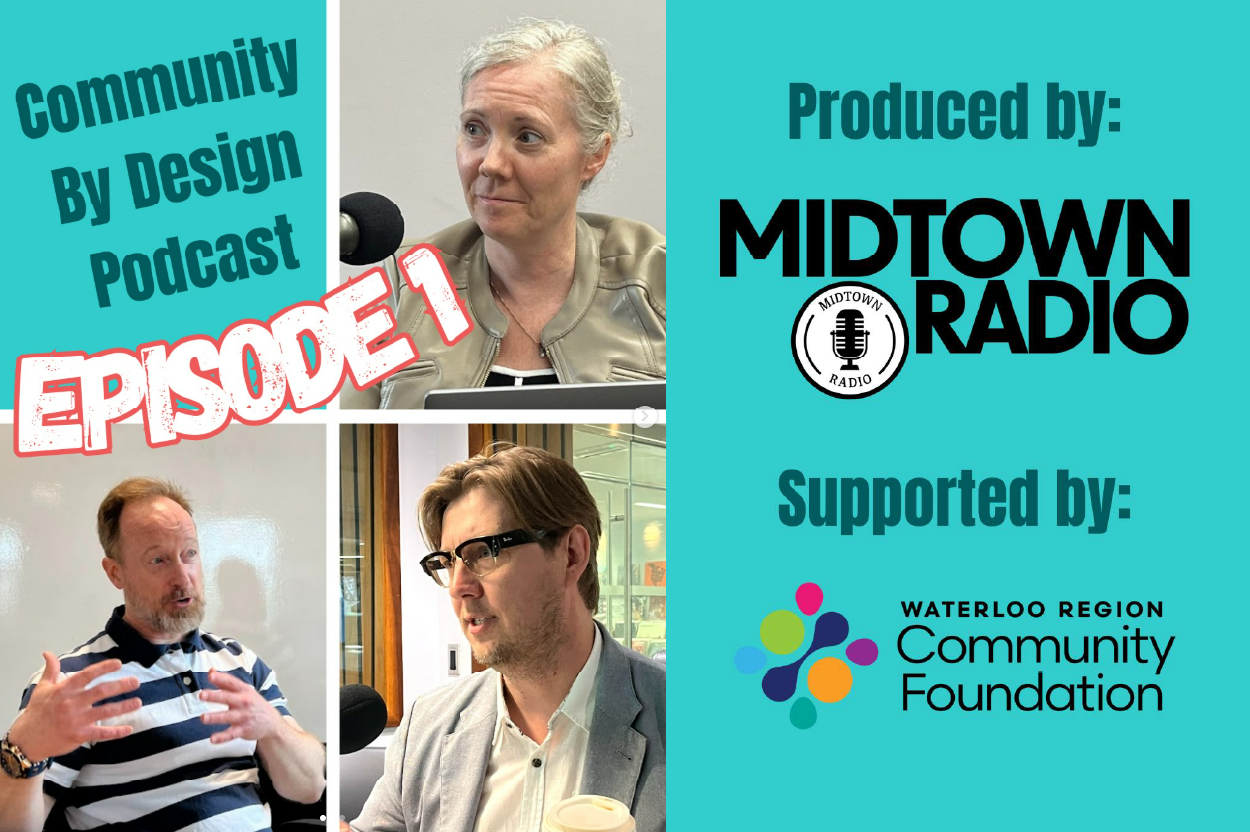 Poster images for Community by Design podcast episode 1 - More Than Books: Building Community is at the Library