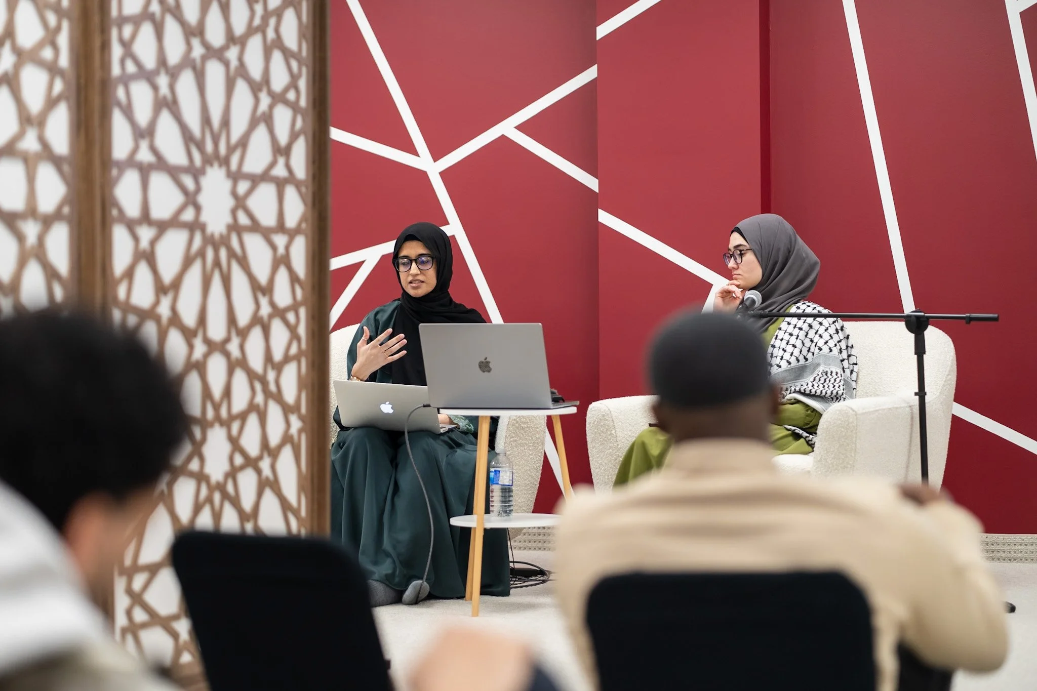 Two women presenting at one of the mental health events