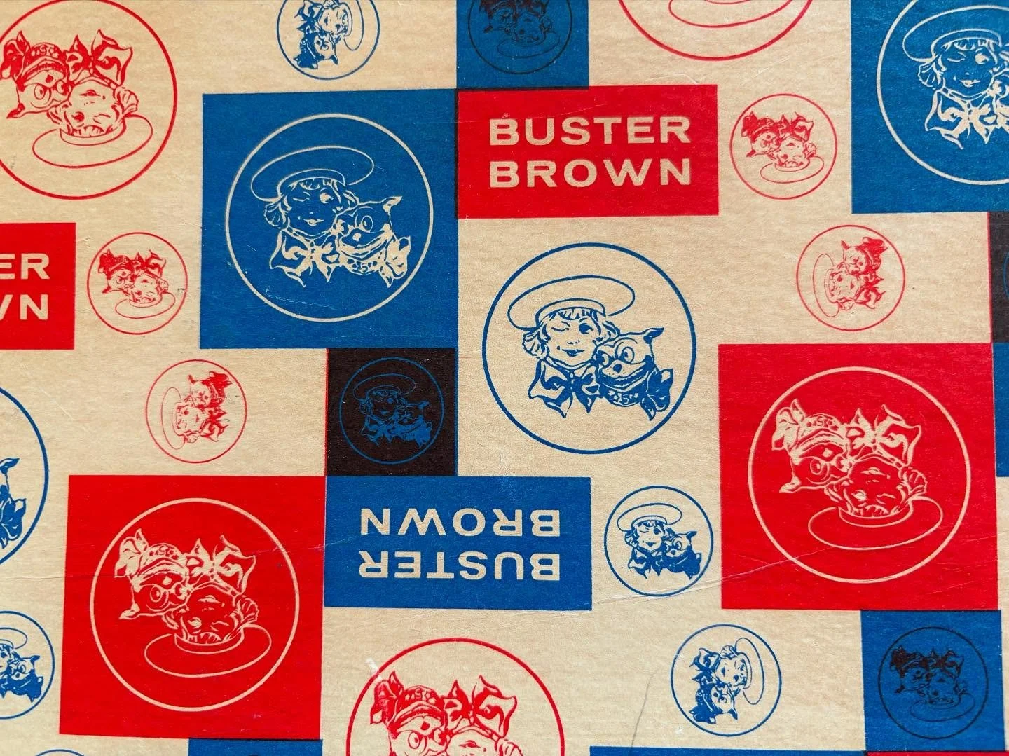 Graphic design was so much better when color options and printing methods were limited. #1950s #busterbrown shoebox only; $20