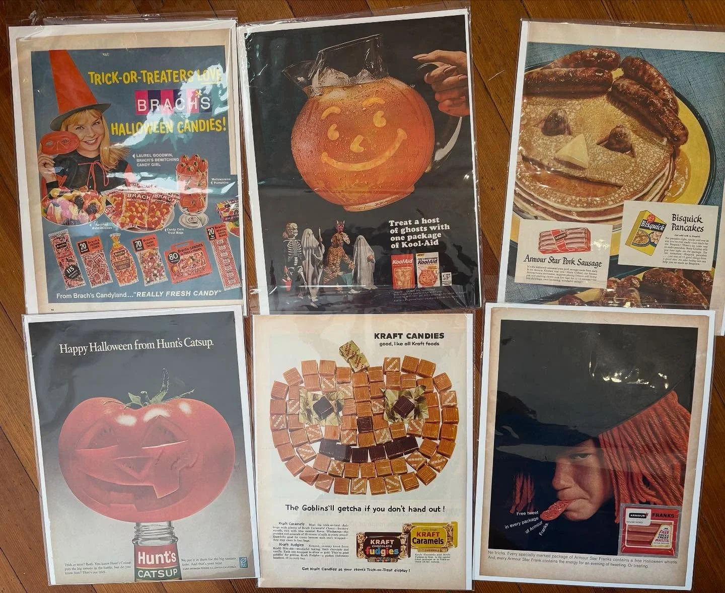Added some #vintagehalloween options to our $10 #vintageadvertising bin! (Apologies for the glare; they are all in Mylar sleeves.)