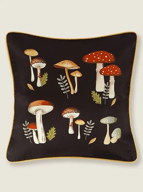 Mushroom Print Cushion