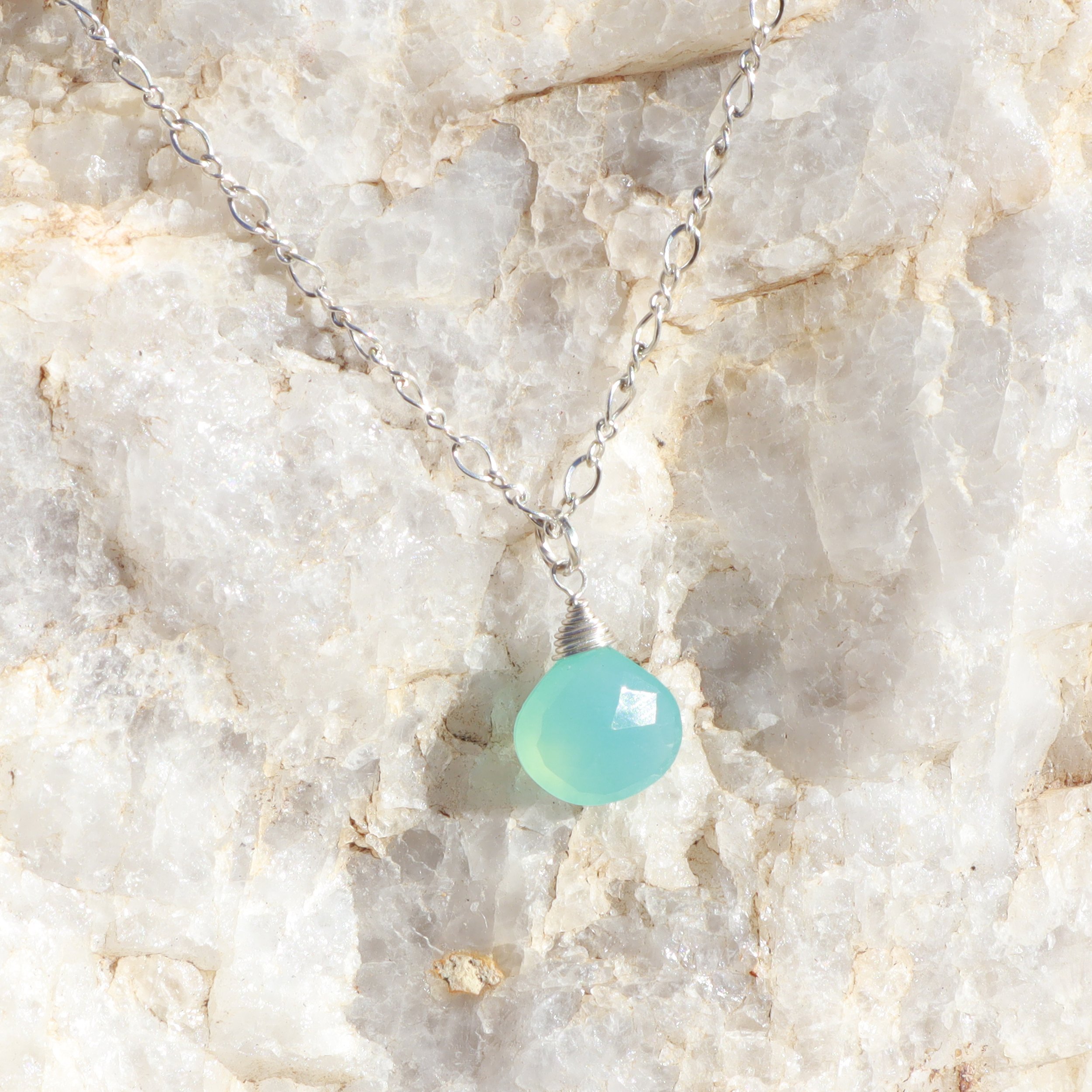 Blue Chalcedony Pendant Necklace - Gift at the Gardner