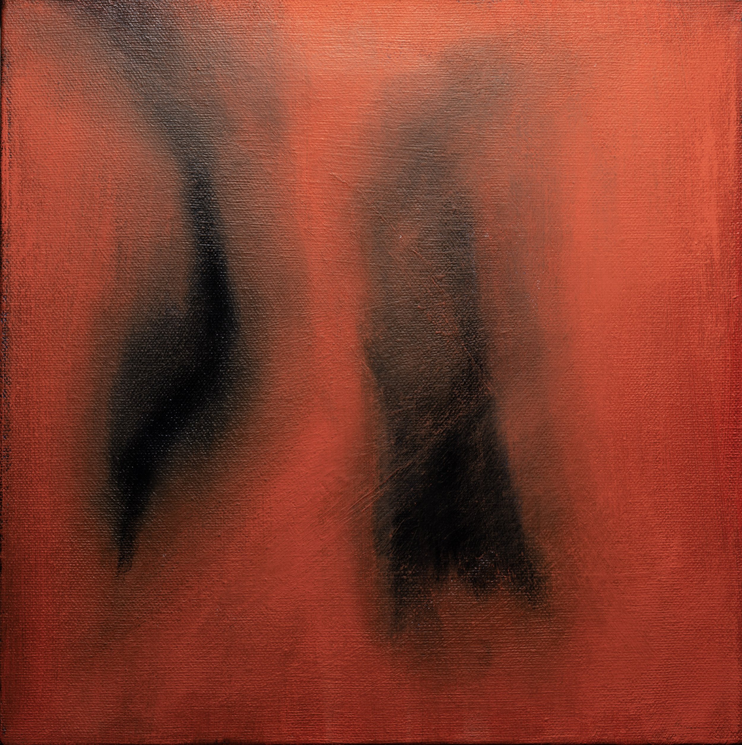 unravelling 2 (2021), oil on canvas, 10 in x 10 in
