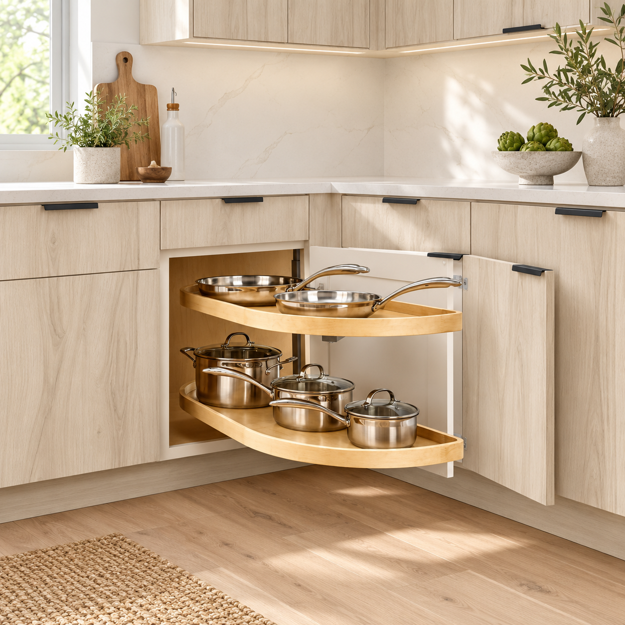 18" Girasolo Blind Corner Pullout (Wood Shelves)