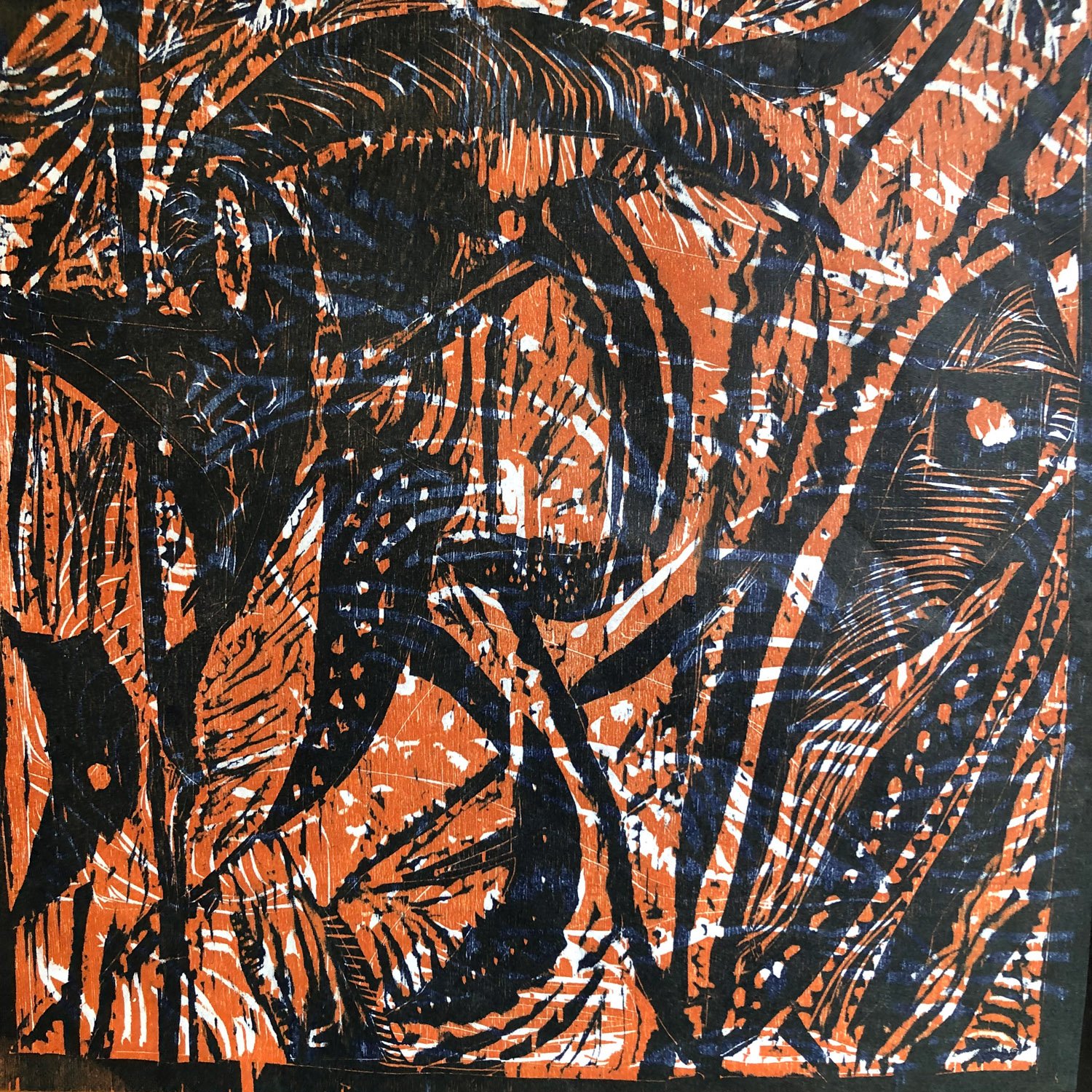 Neural Slice 39 — variable edition woodcut