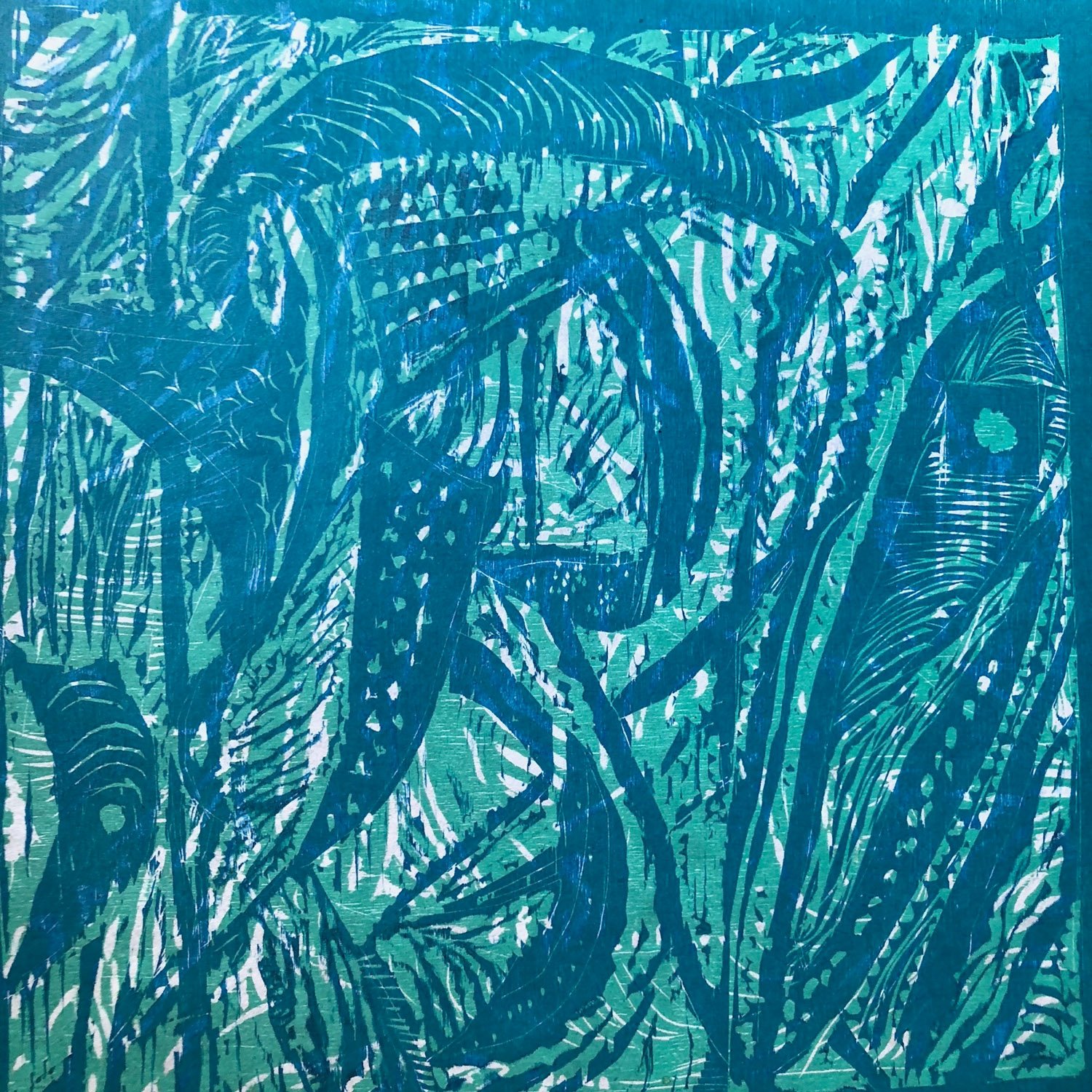 Neural Slice 19 — variable edition woodcut