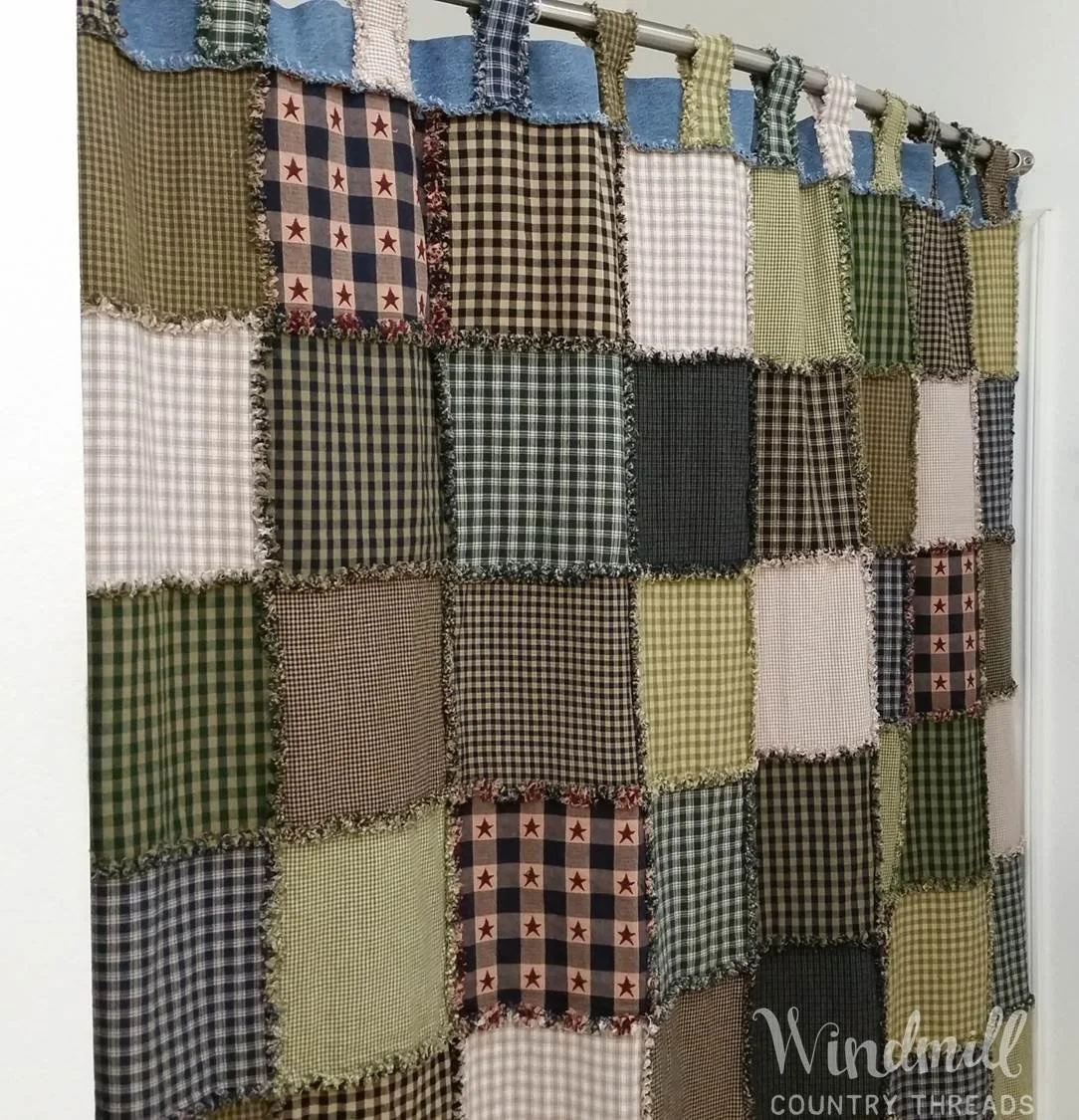 Patchwork Shower Curtain — Windmill Country Threads