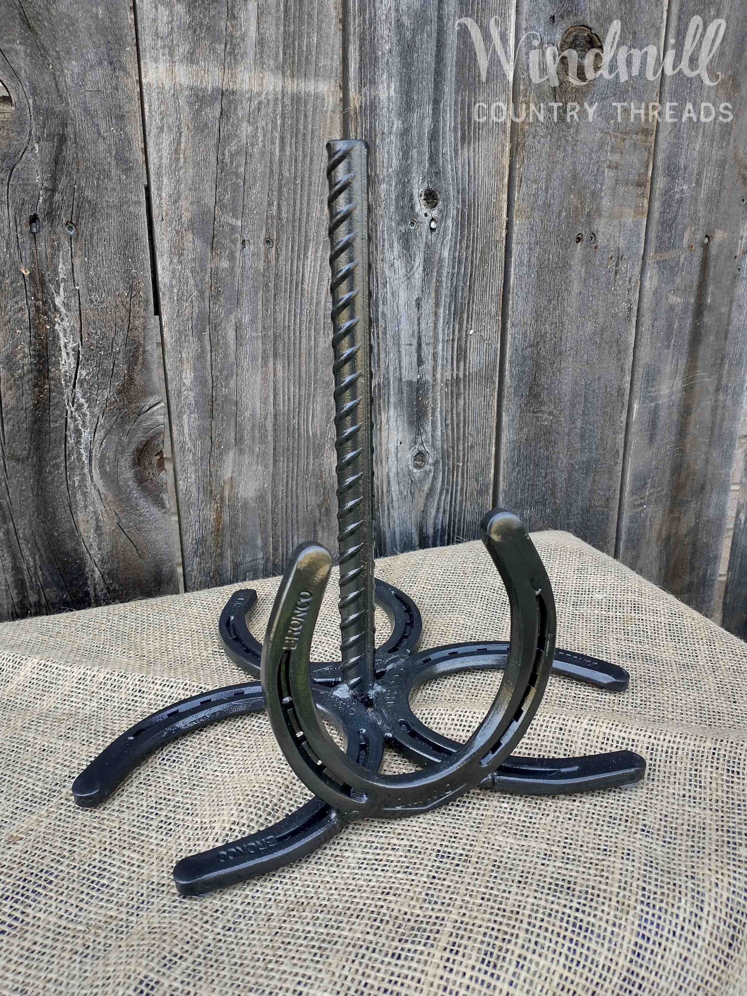 Rustic Horseshoe Curtain Rod Holder and Curtain Tie Back Set - The Her –  The Heritage Forge