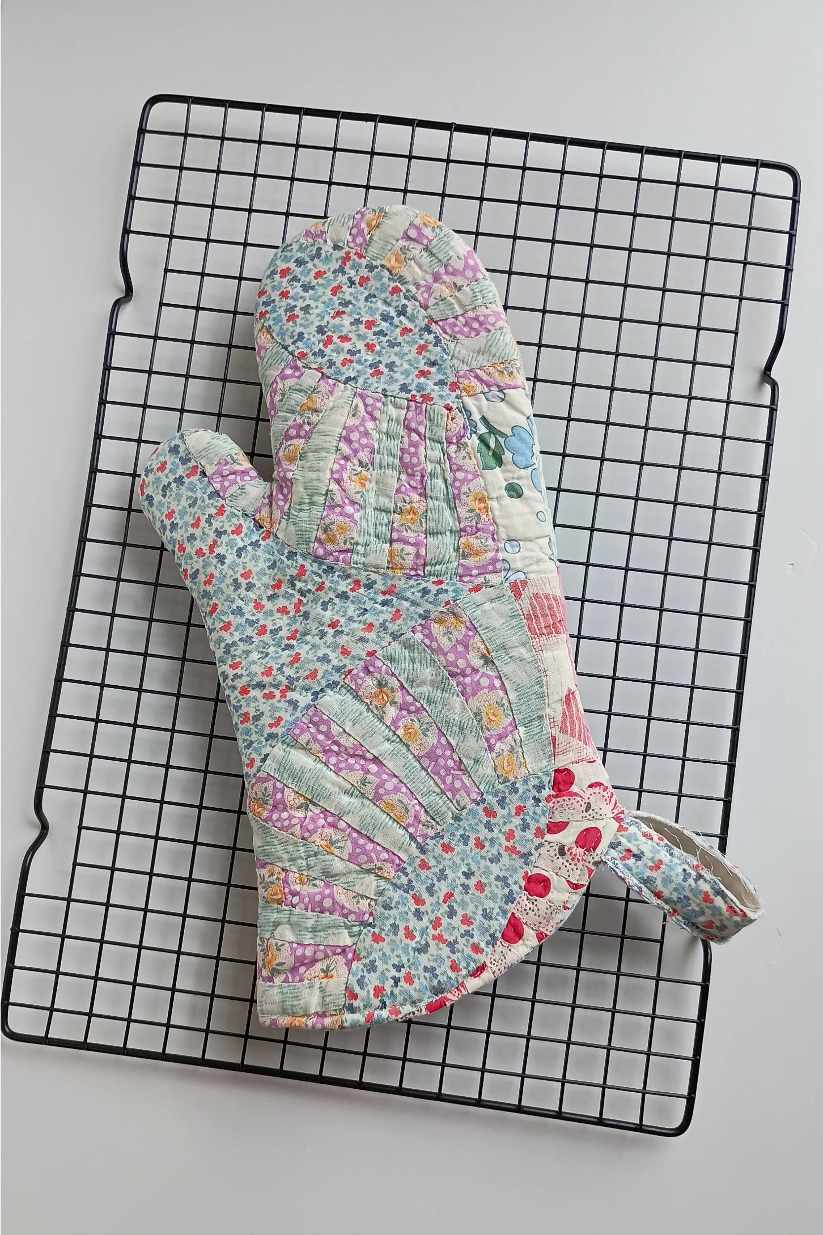 Antique Quilt Oven Mitt - A