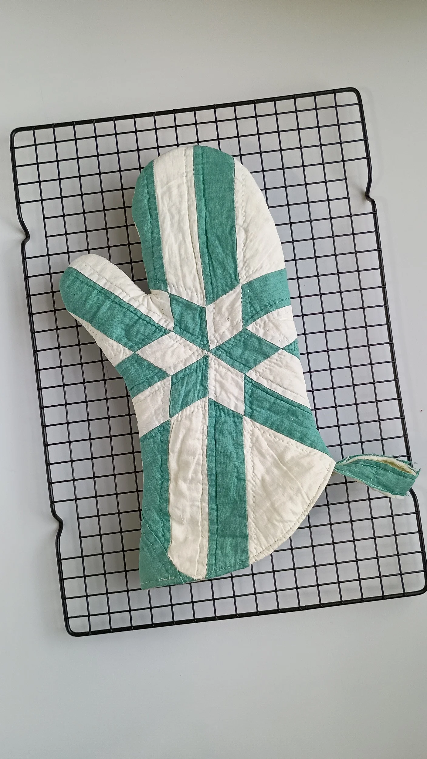 Antique Quilt Oven Mitt - A