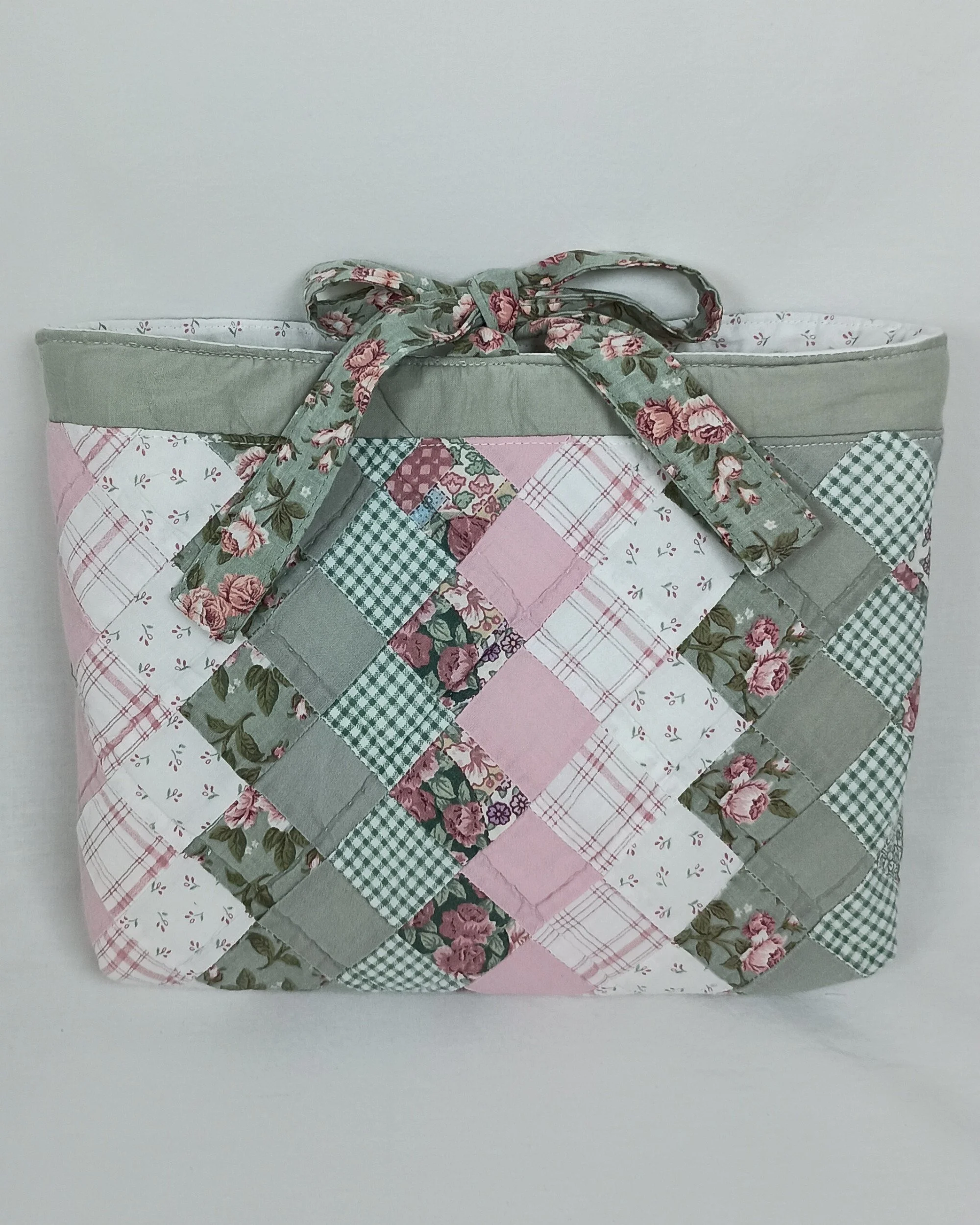 Large Bible Sleeve in Patchwork Pink and Green