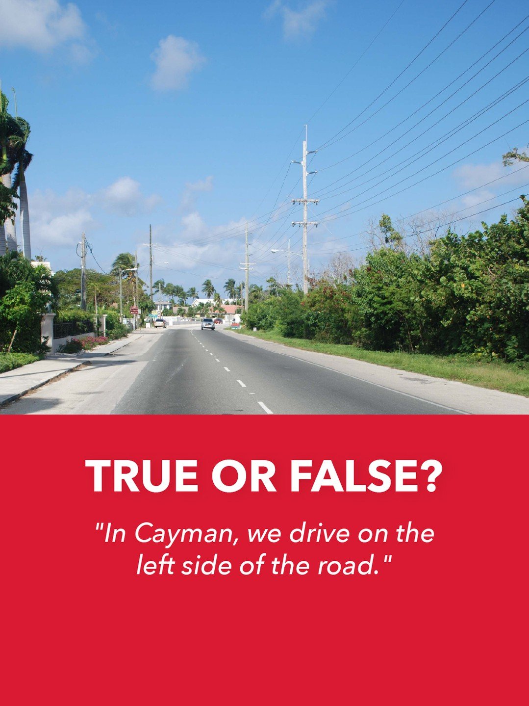 New to driving in Cayman? 🚘
Let&rsquo;s test your local knowledge!

🤔 #TRUEorFALSE:

1️⃣ "In Cayman, we drive on the left side of the road." - TRUE! ✅

2️⃣ "You can't get diesel at the gas stations." - FALSE! ❌
Local gas station