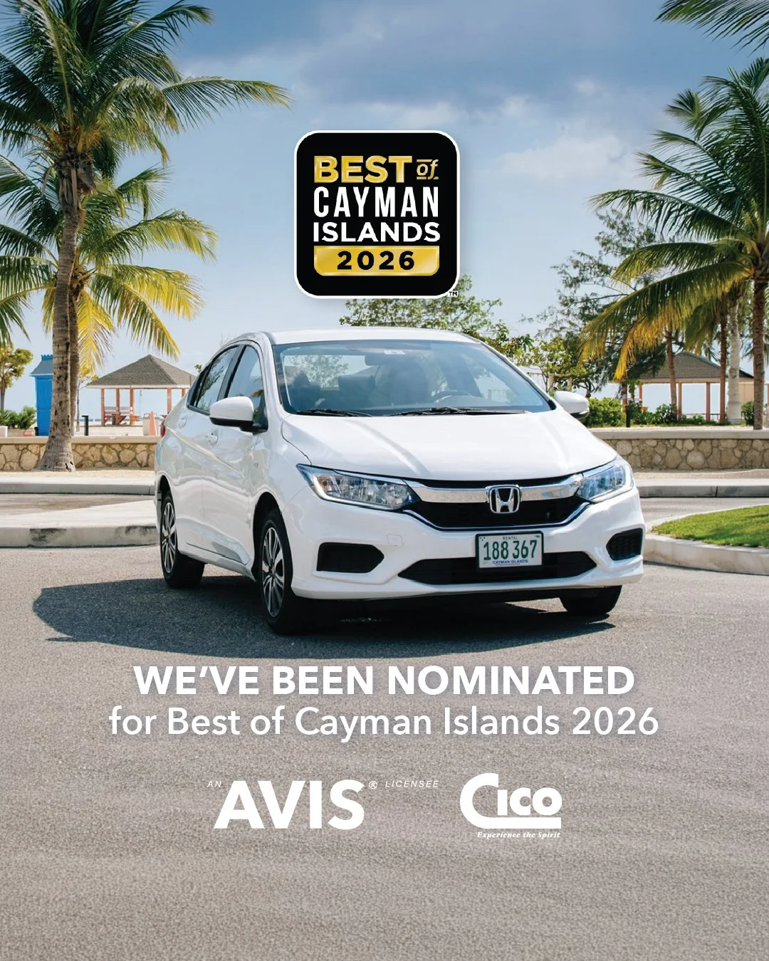 We've been nominated! 🏆

We're proud to share that #AvisCayman has been nominated in the Ground Transportation category of this year's Best of Cayman Islands Awards - and voting is now open!

If you've enjoyed your experience with us, we'd love your