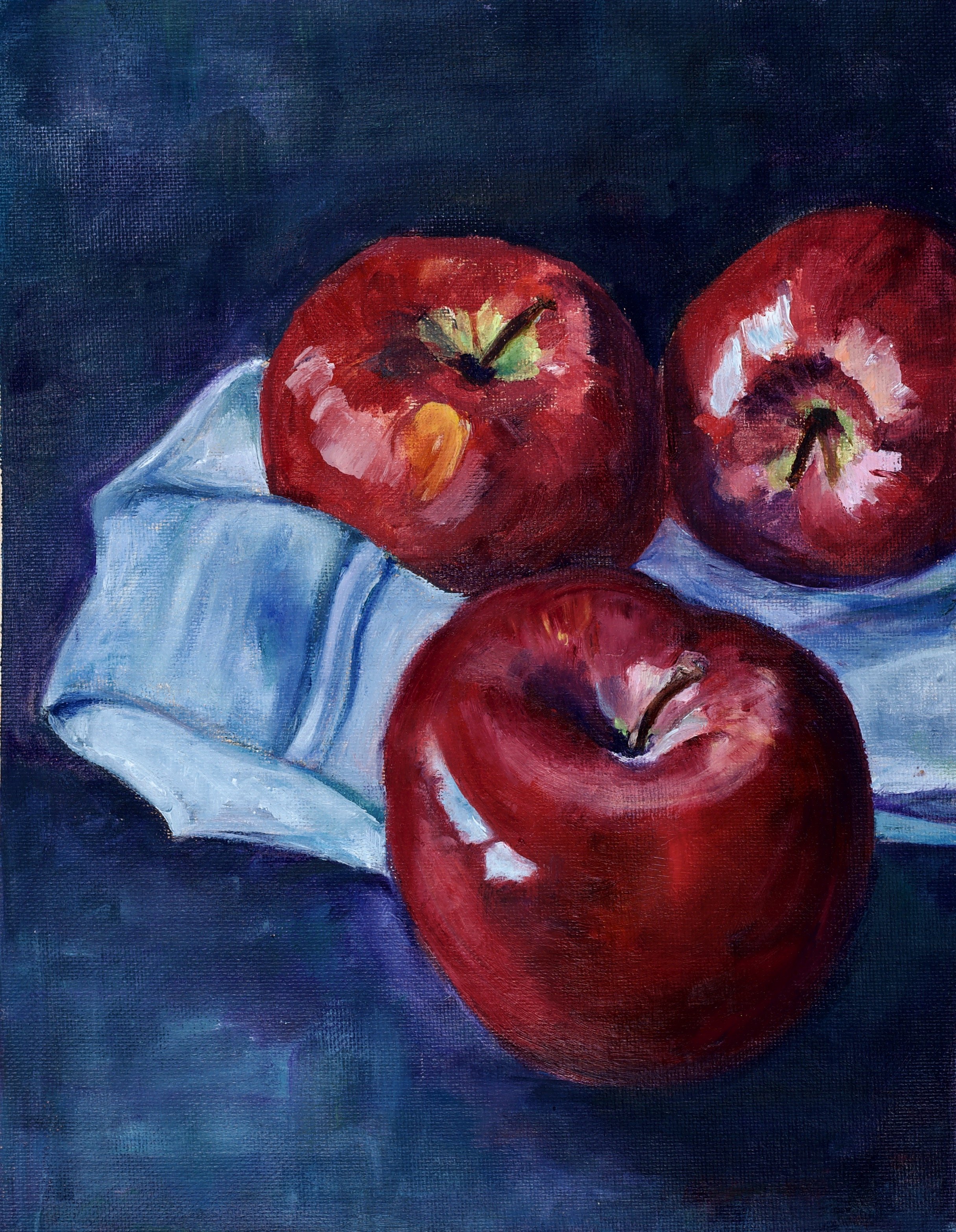 Three Apples | 10x13 | Oil on Canvas