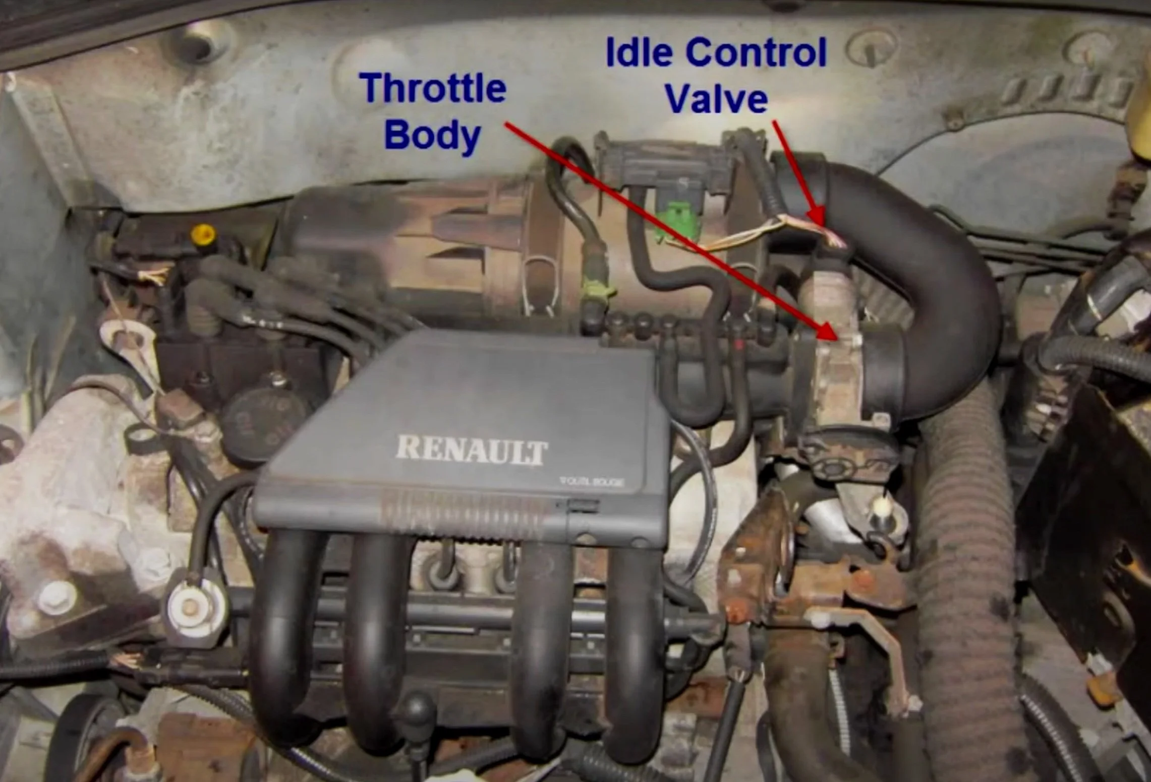location of the idle air control valve