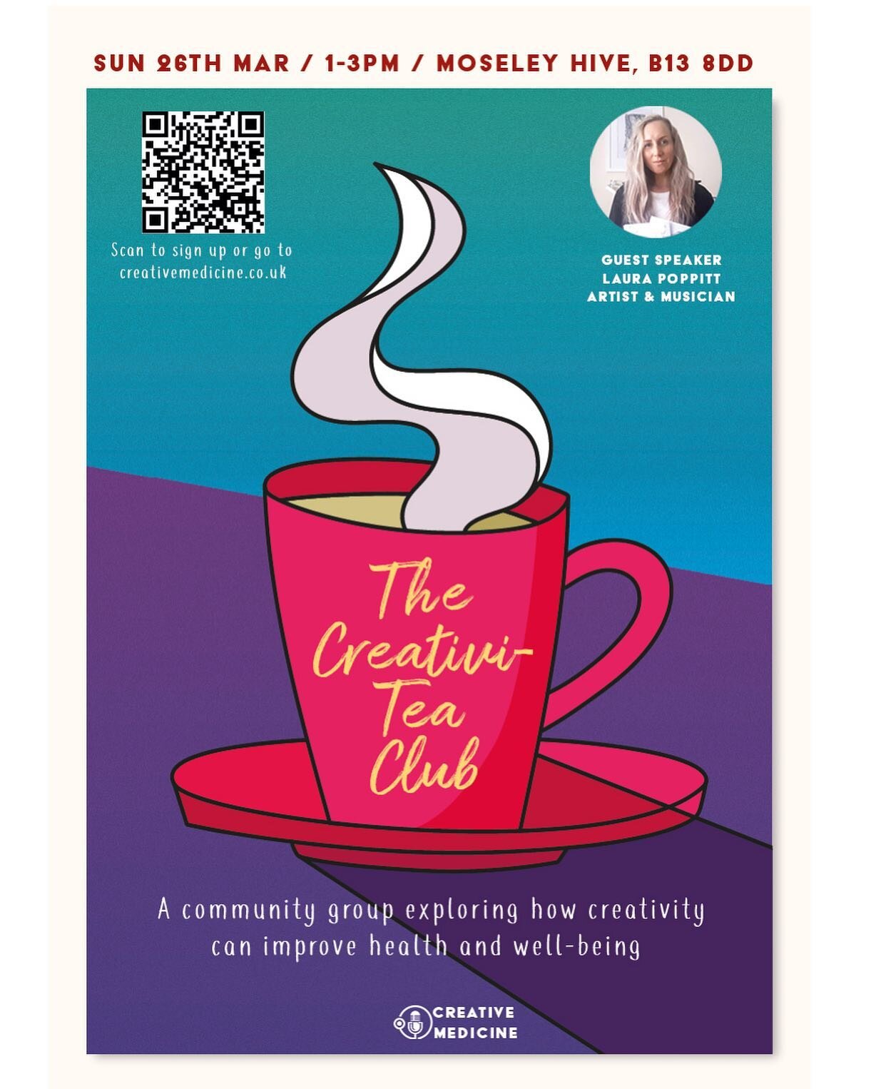 Super excited to present The Creativi-Tea Club, a unique community group exploring the connection between creativity and health. It&rsquo;s a friendly space to share ideas, collaborate with others and hear from inspiring guest speakers. 

Our first m