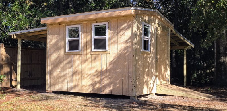Shed w/ 8x10 Lean-To Storage Area
