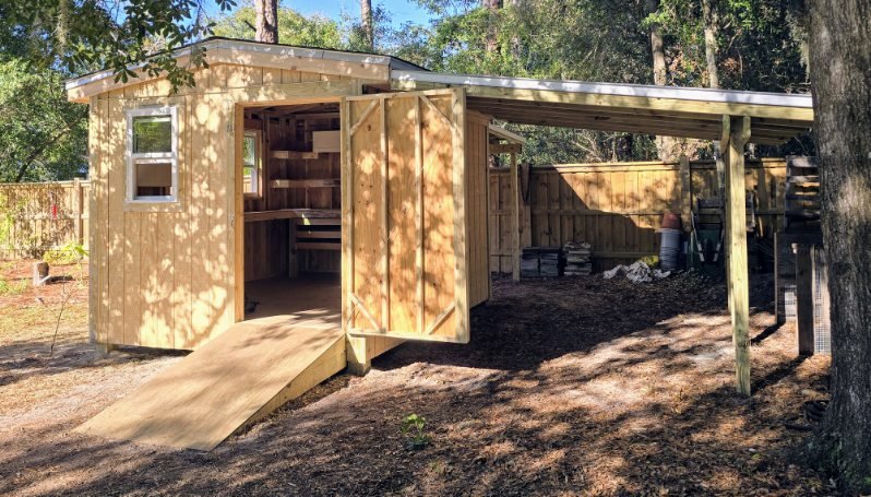 8x12 Workshop Tool Shed w/ 12x12 Lean-To Cover