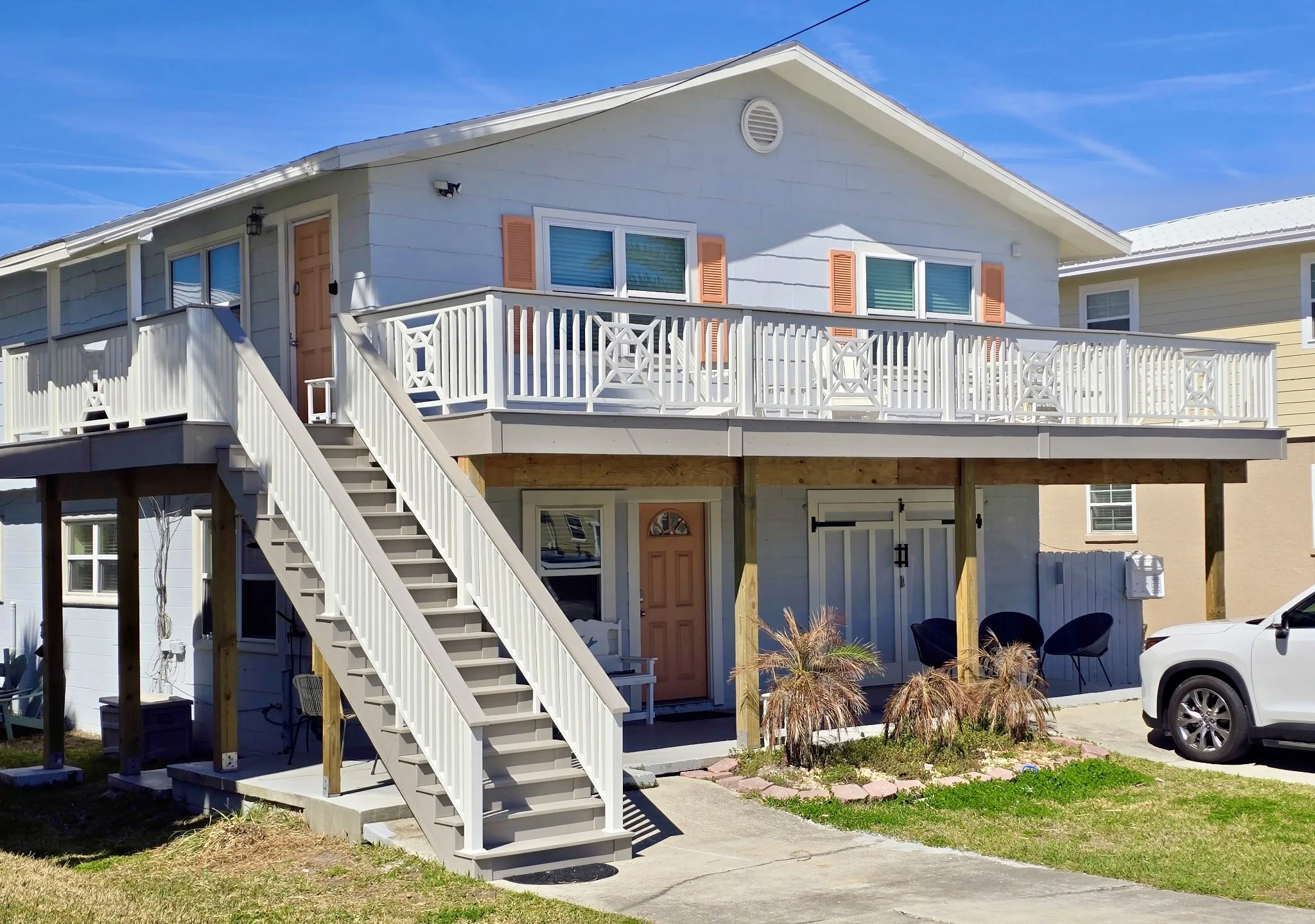Complete composite upper deck & staircase remodel with custom made railings 