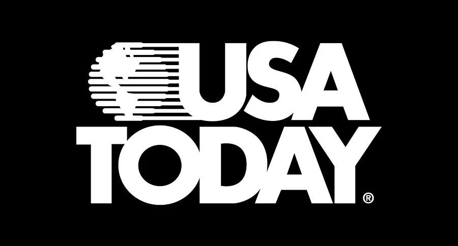 USA Today logo with globe design on black background