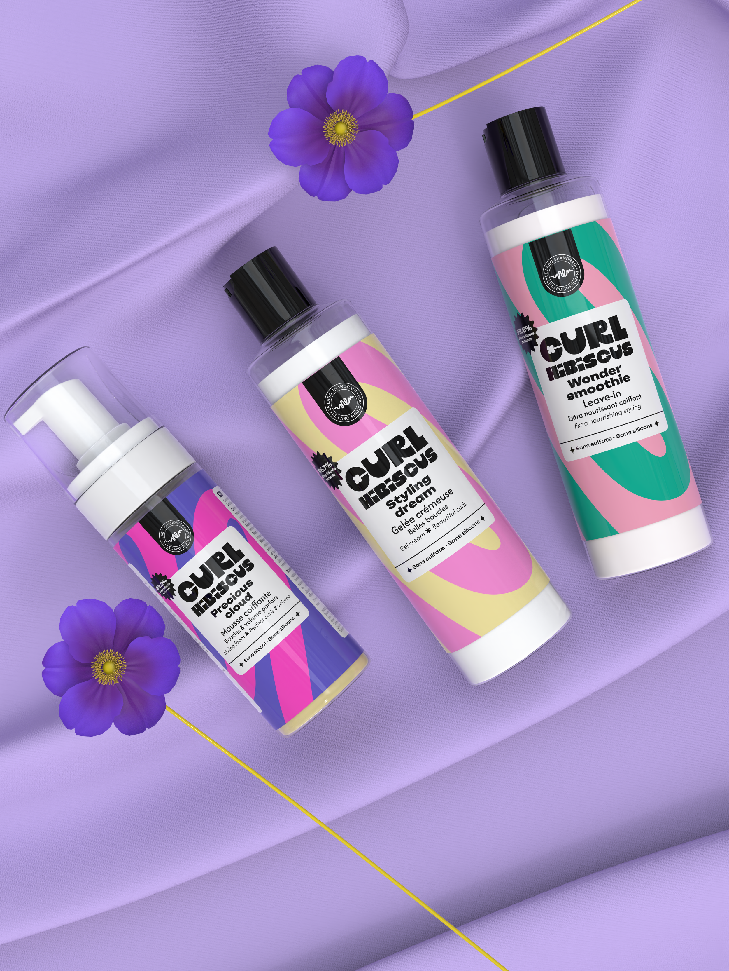 Curl Hibiscus - Produits capillaires (branding, packaging)