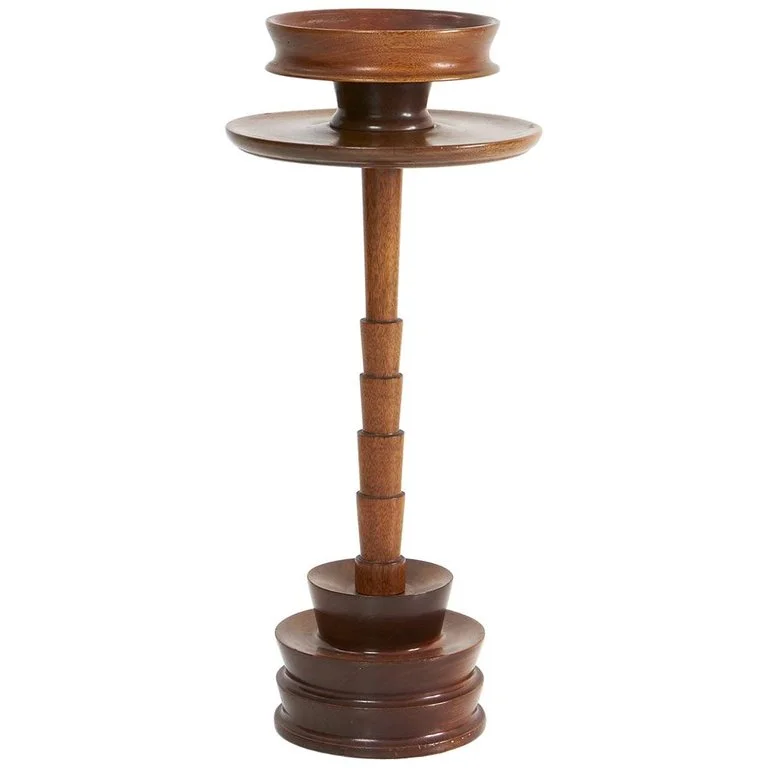 Turned Mahogany Table with Nut Bowl