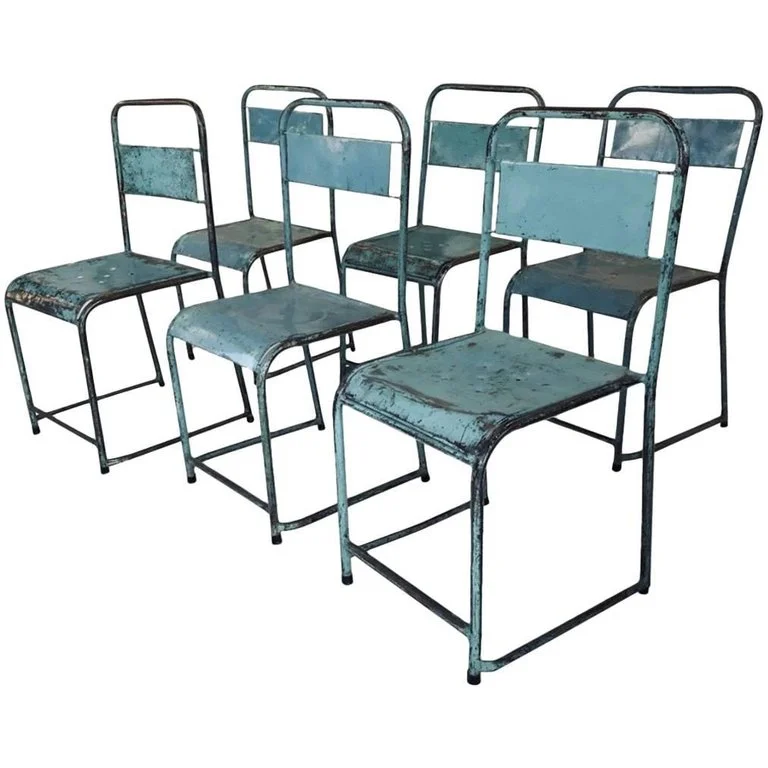 Vintage Russian Metal Stacking Chairs
