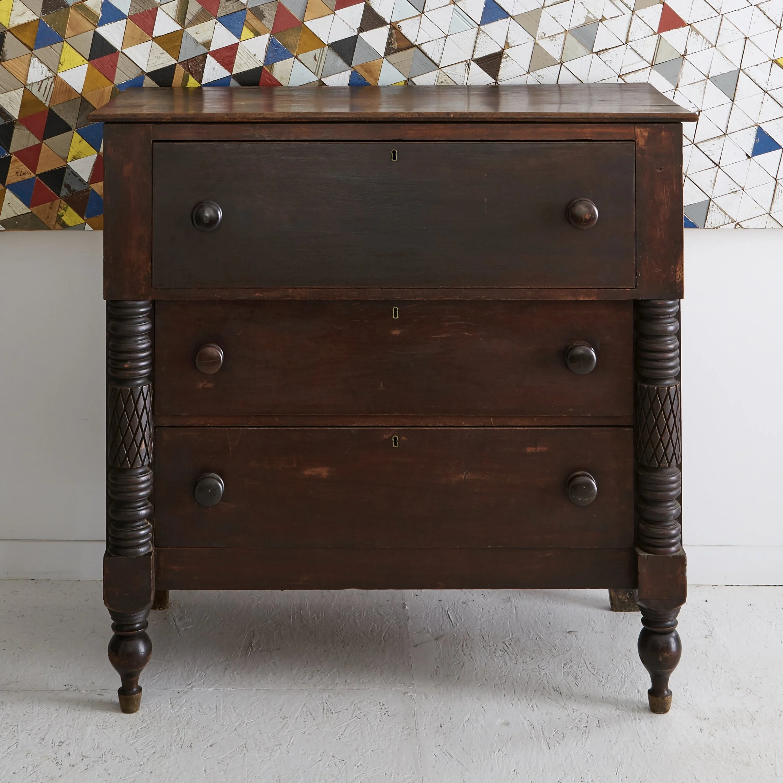 19th Century Carved Mahogany Butler's Desk