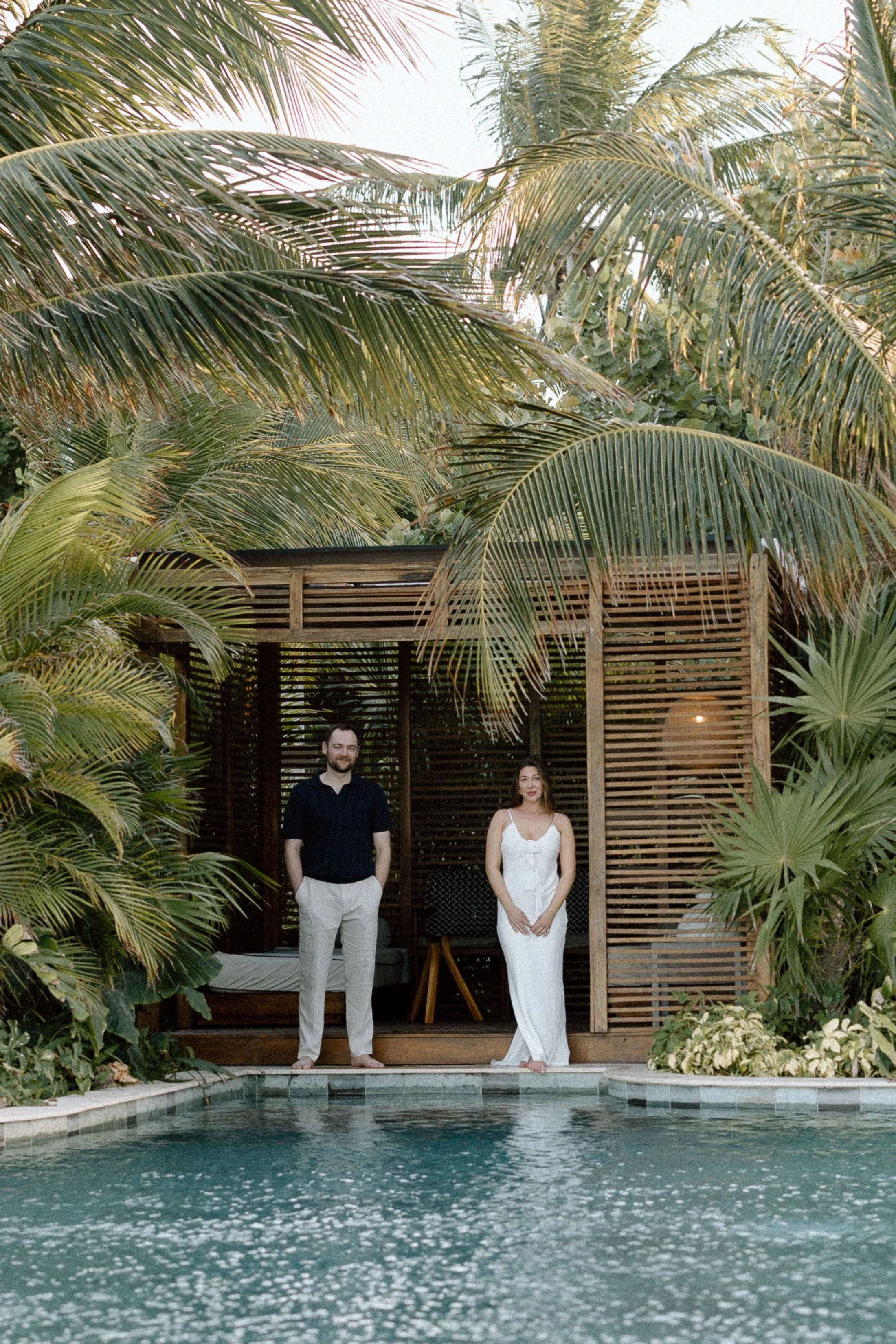 In middle of the jungle of Bali, a wedding couple engagement photoshoot