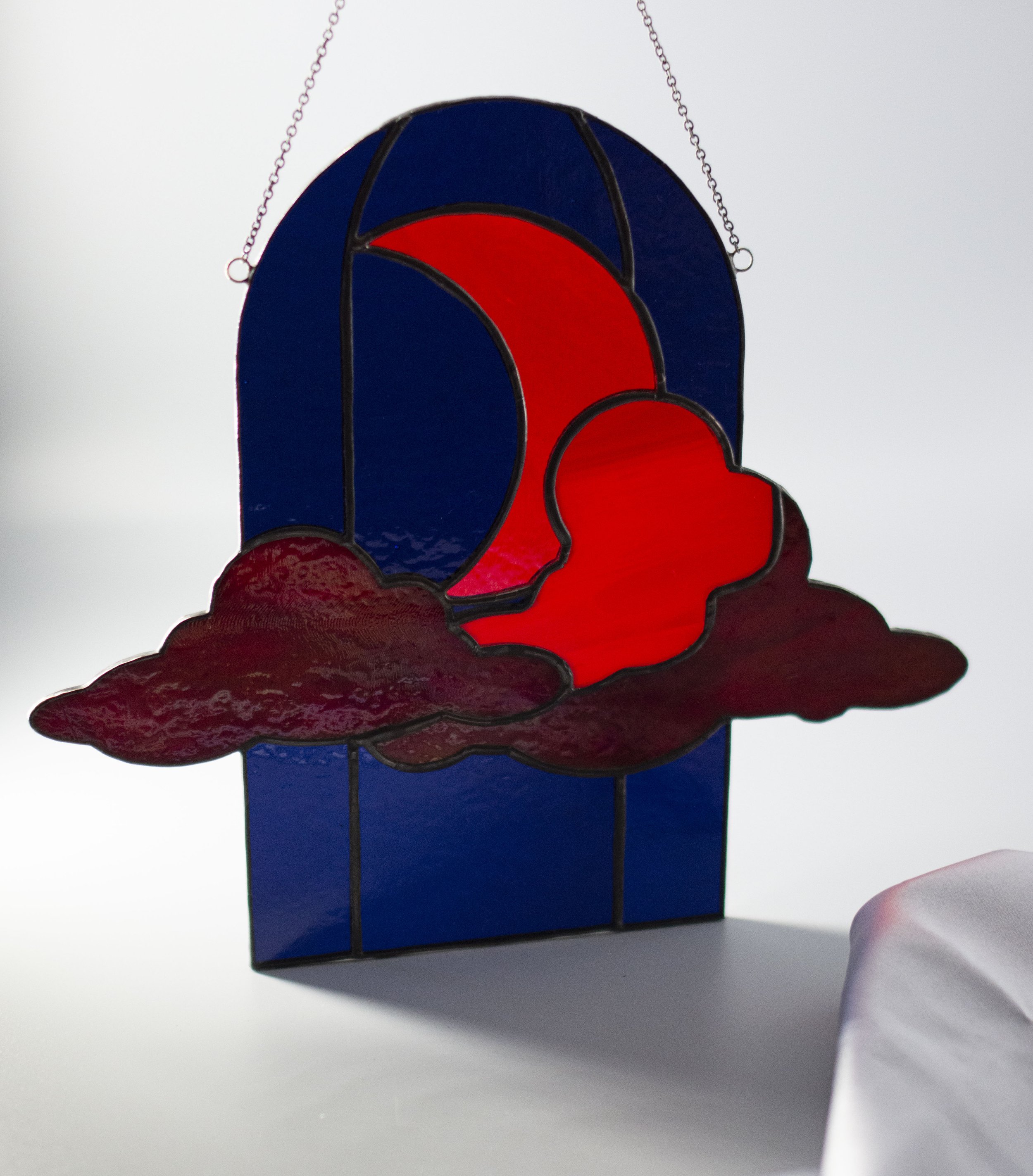 Red Moon Hanging Panel