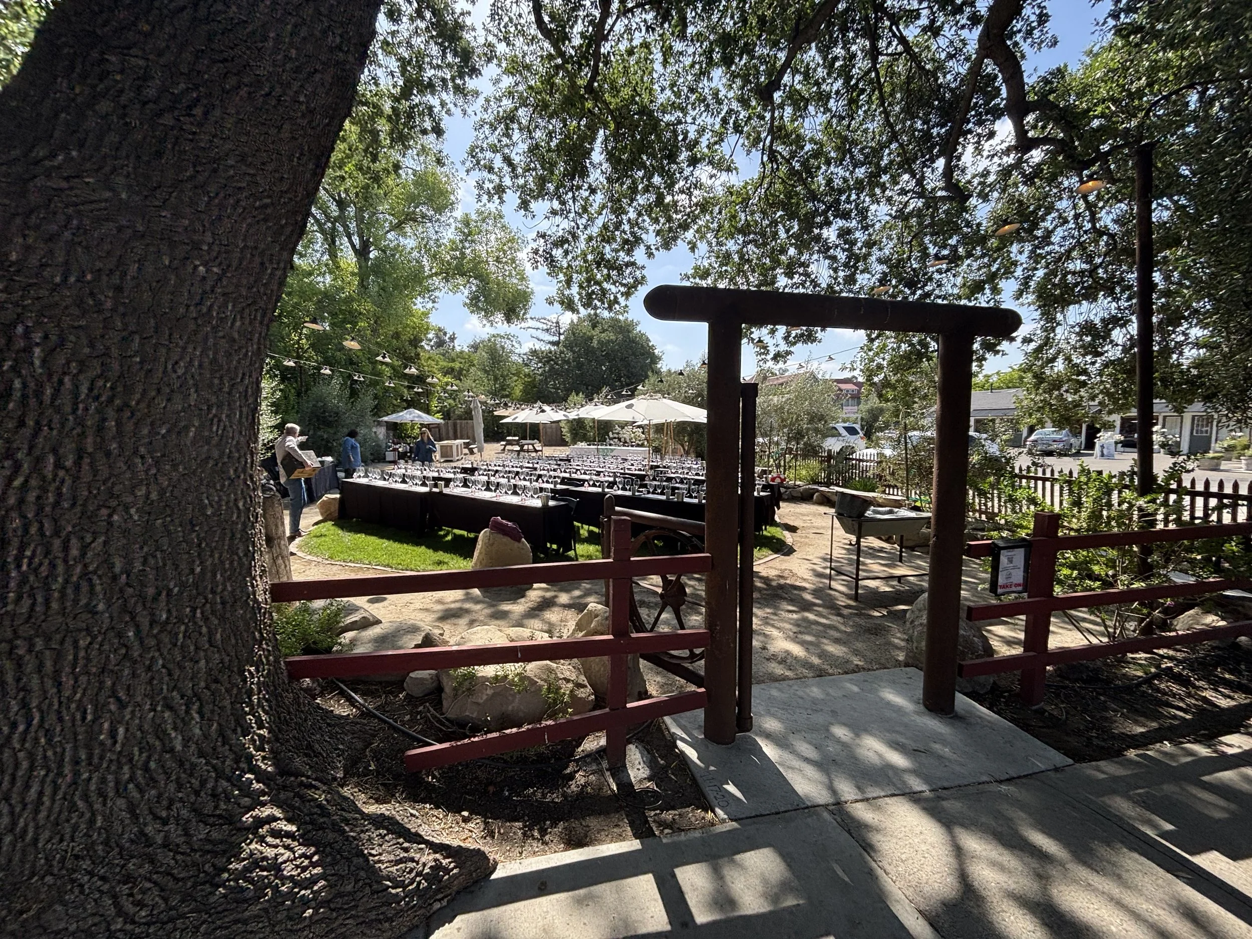 Private outdoor party venue steps from downtown Los Olivos