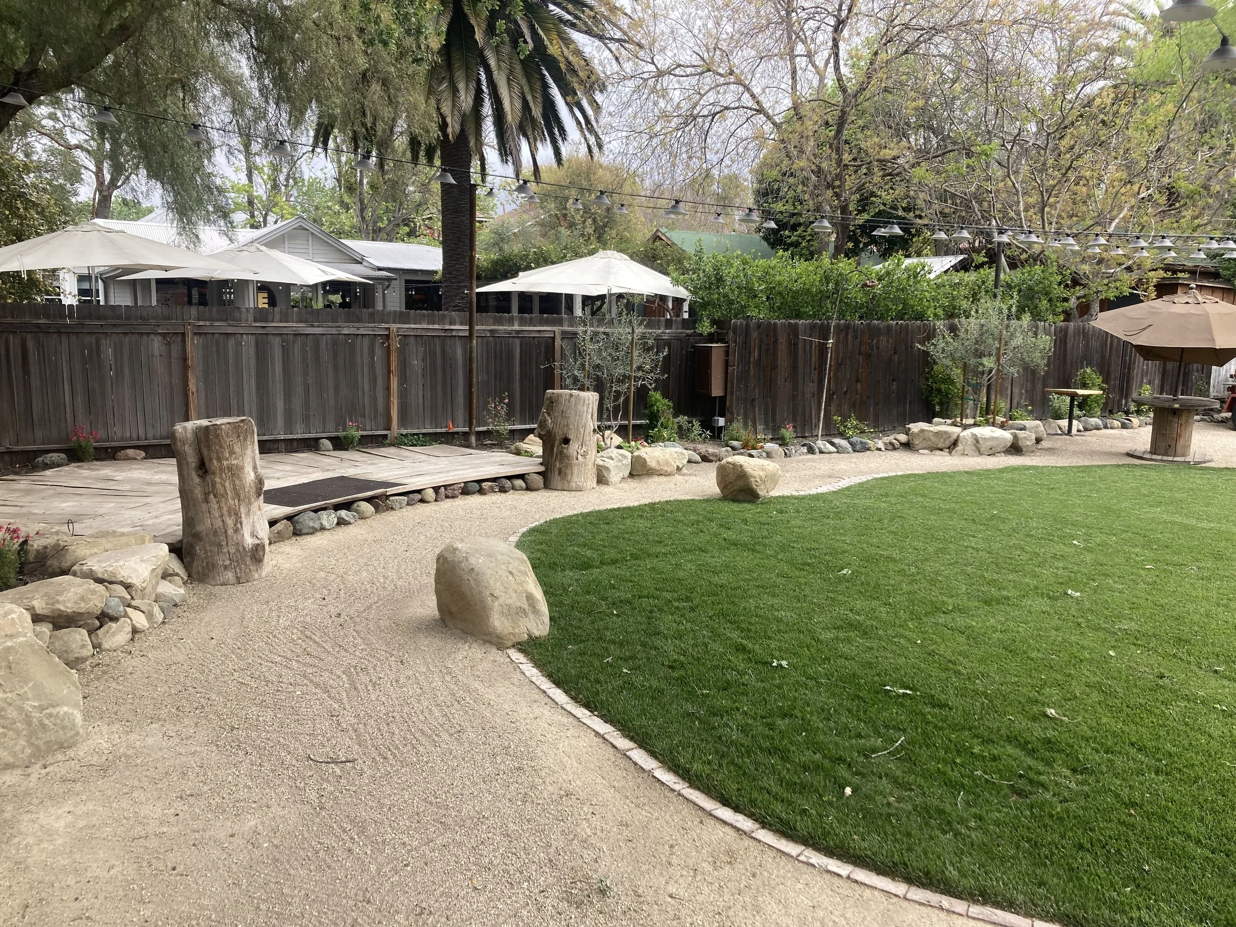 Open-air gathering space for receptions and celebrations in Los Olivos