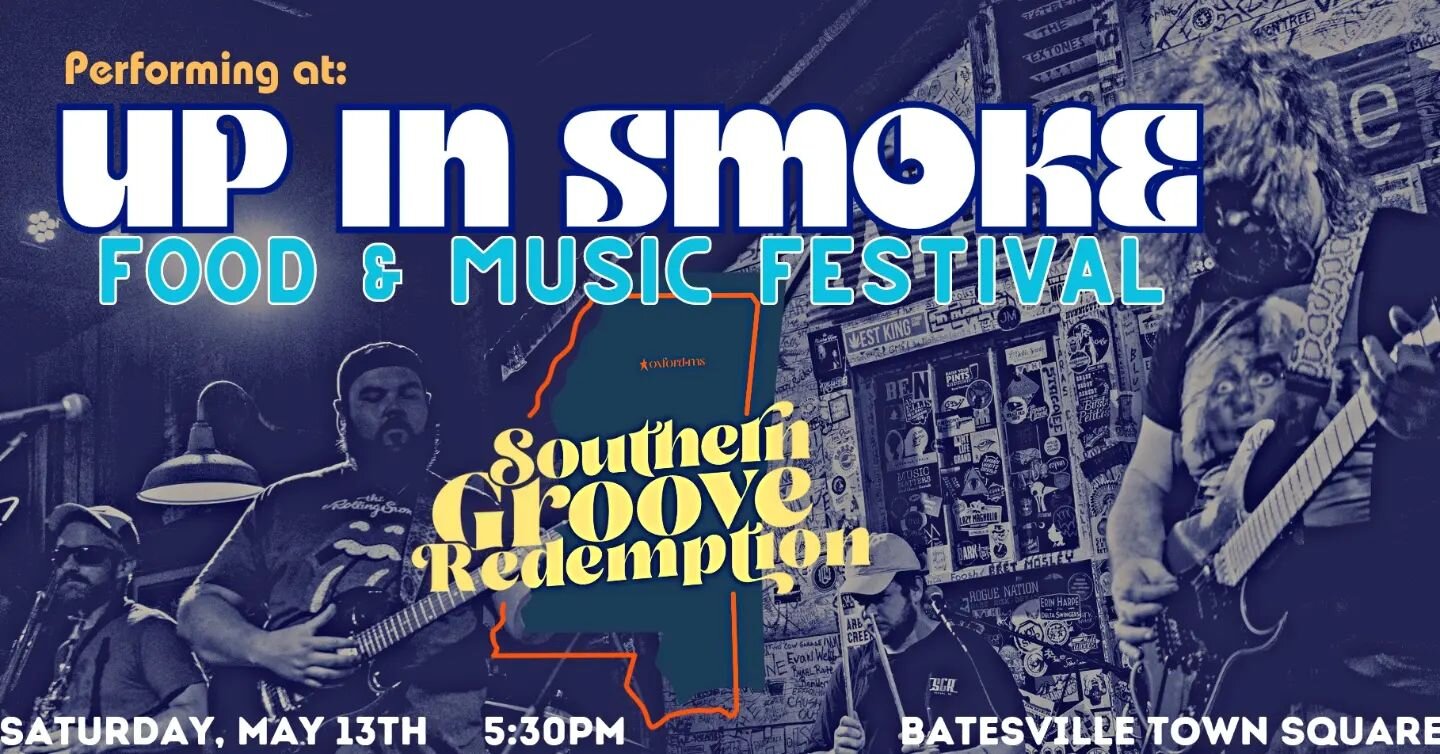 Me and the boys will be bringing the heat at the Up In Smoke Food &amp; Music Festival tomorrow night in Batesville, MS. Set at 5:30pm. Y'all come get down with us! ✌️

.
.
.
Put on by @batesvillemsmainstreet