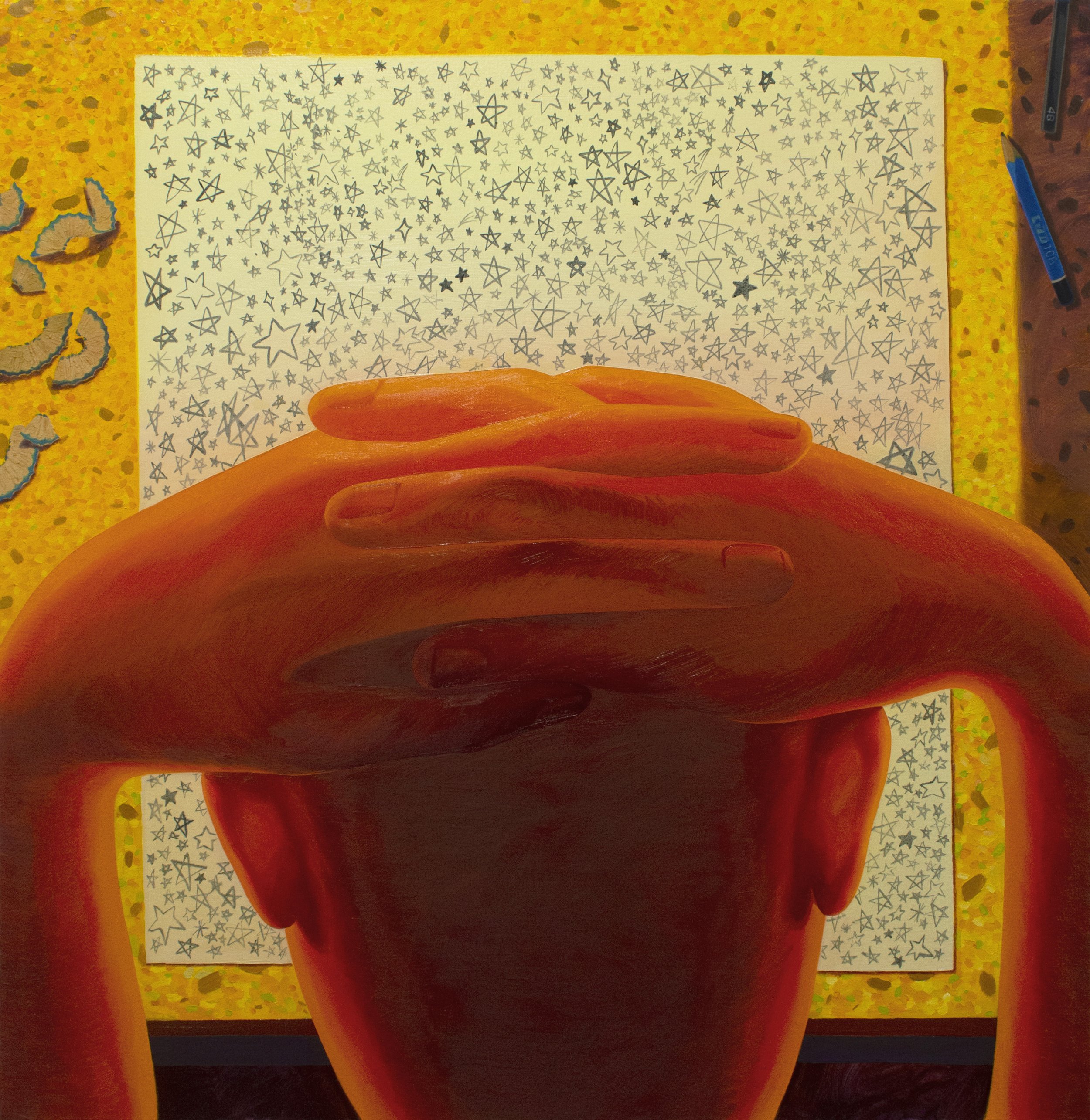 Hundred Times
oil and graphite powder on canvas, 34 x 33 inches, 2026