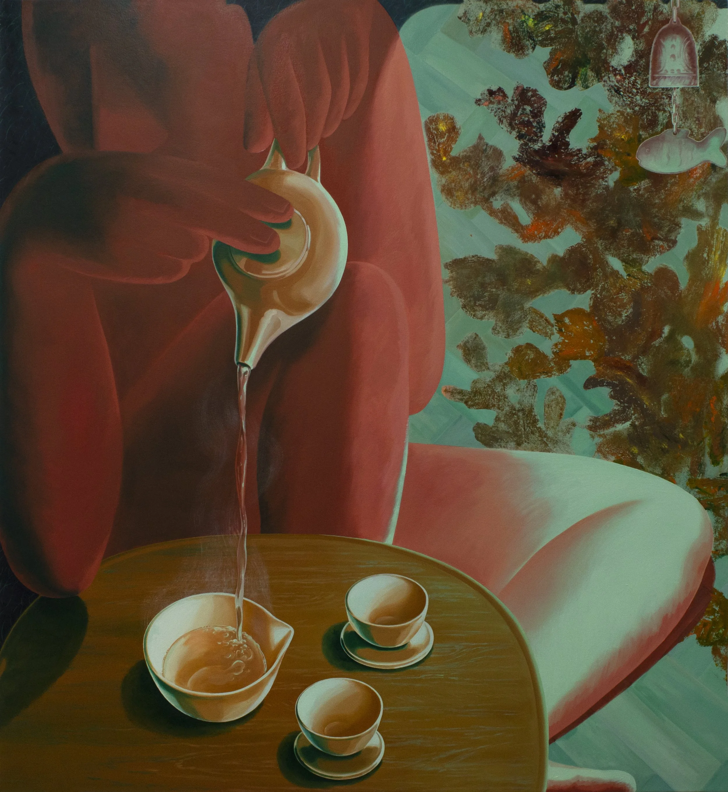Tea Ceremony
58.5 x 53 inches, oil on canvas, 2025