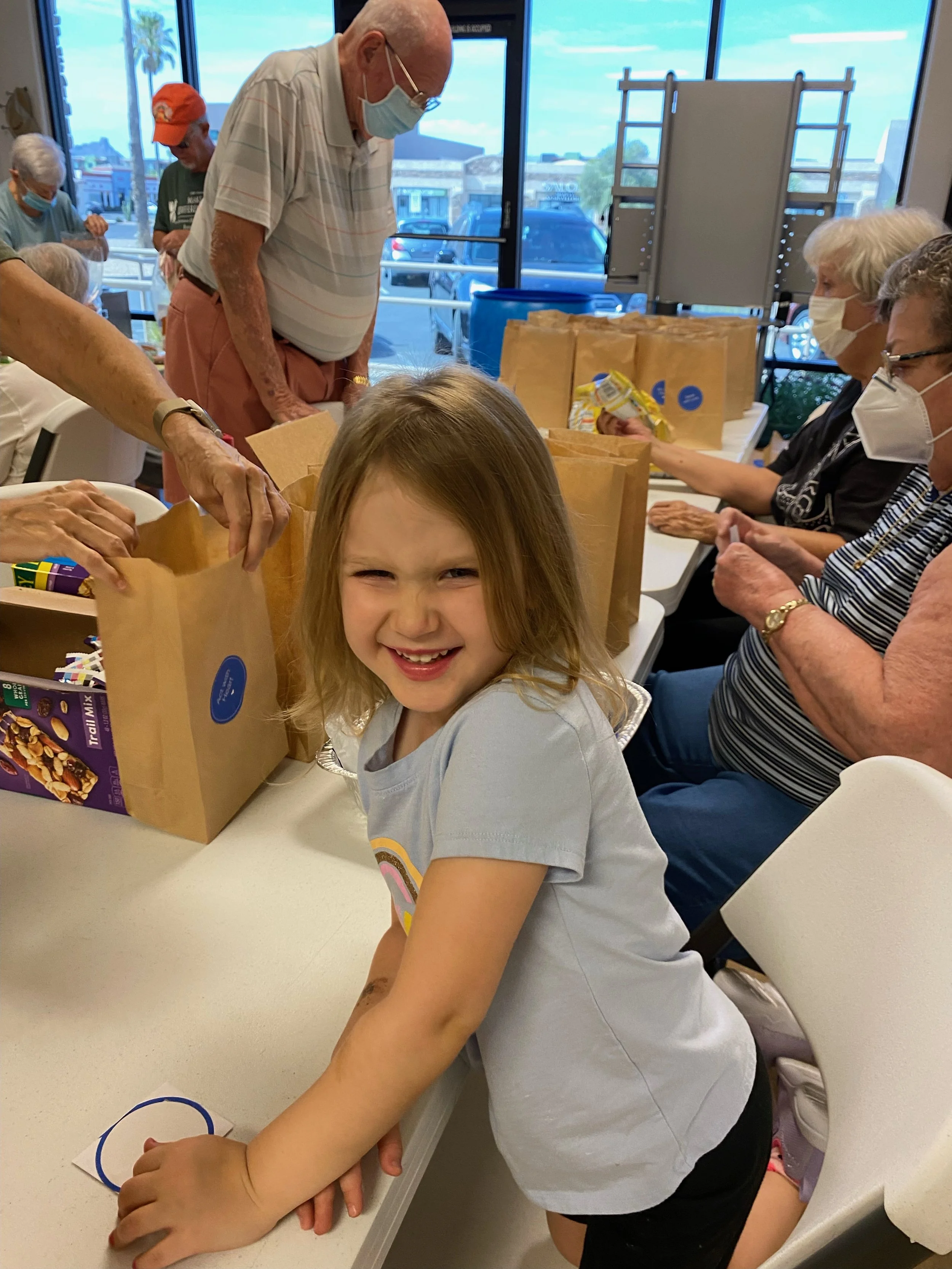 Amelia asks if we can pack lunches every time we go to church