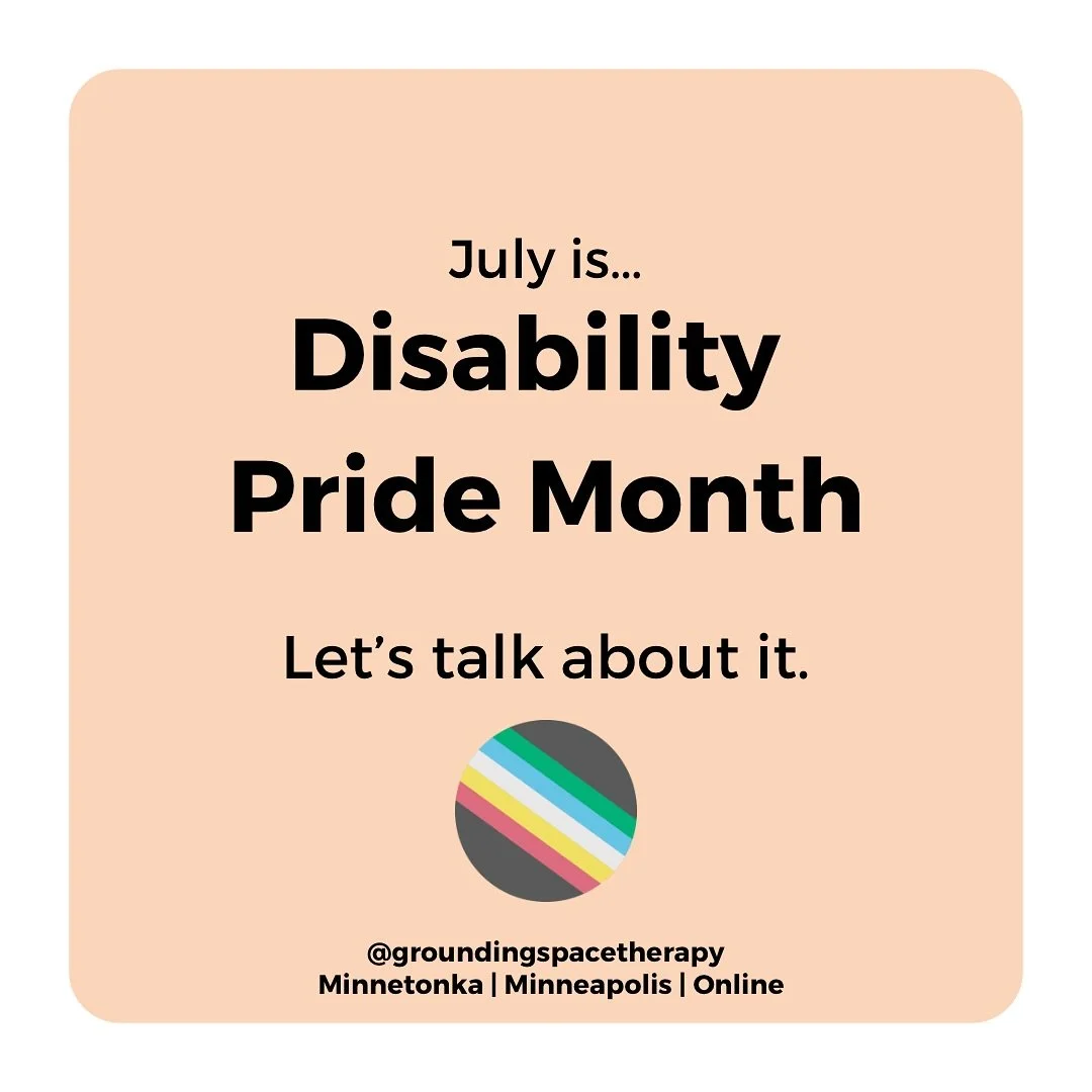 In July, we want to celebrate and uplift the disability community! 

Whether you know it or not, you ✨know✨ someone who is disabled.  Our hope is that you will join us in learning about disabilities and challenging ableism; it can only help us and ea