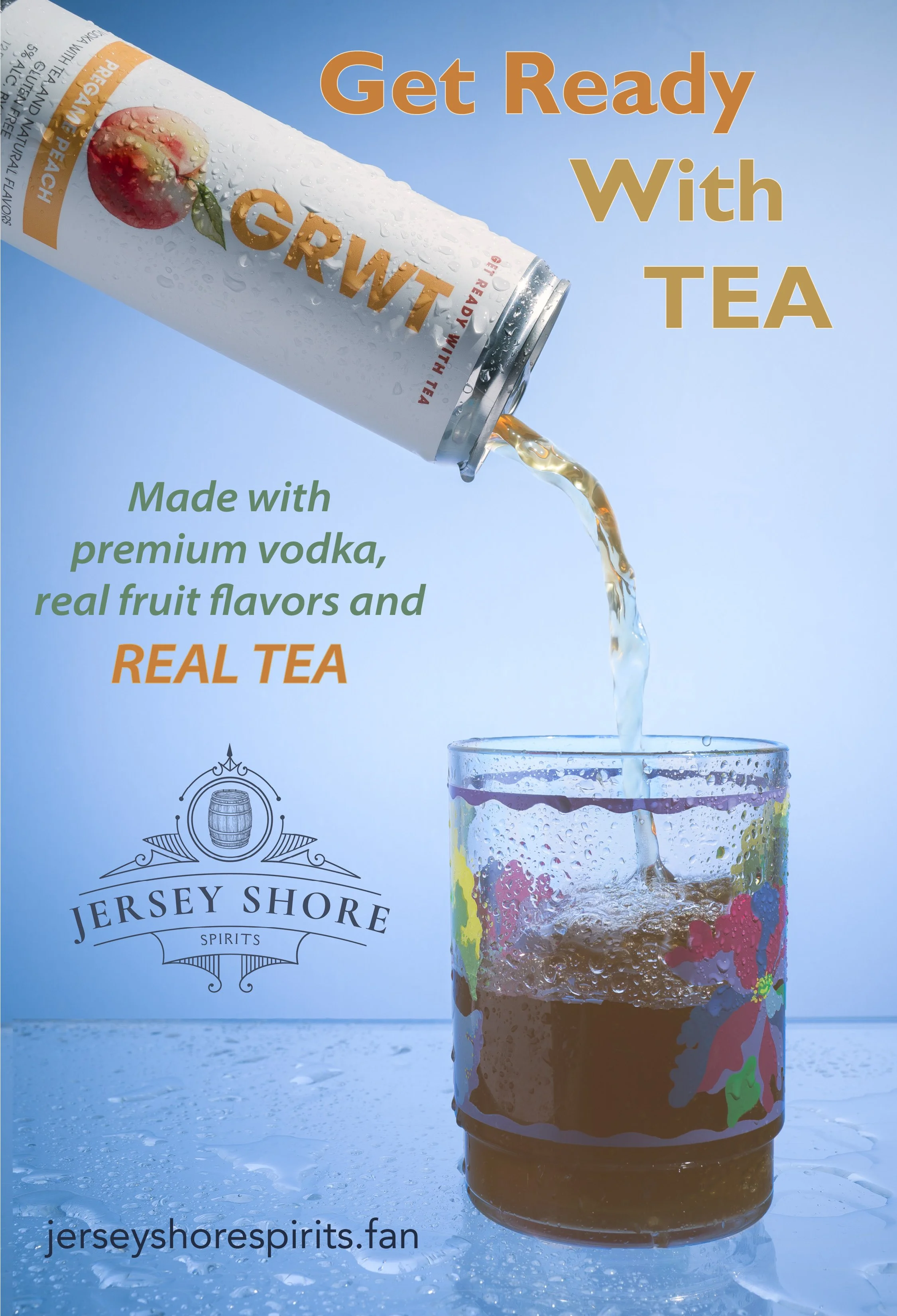 Social Media ad for Get Ready With Tea (GRWT by Jersey Shore Spirits)  No AI used
