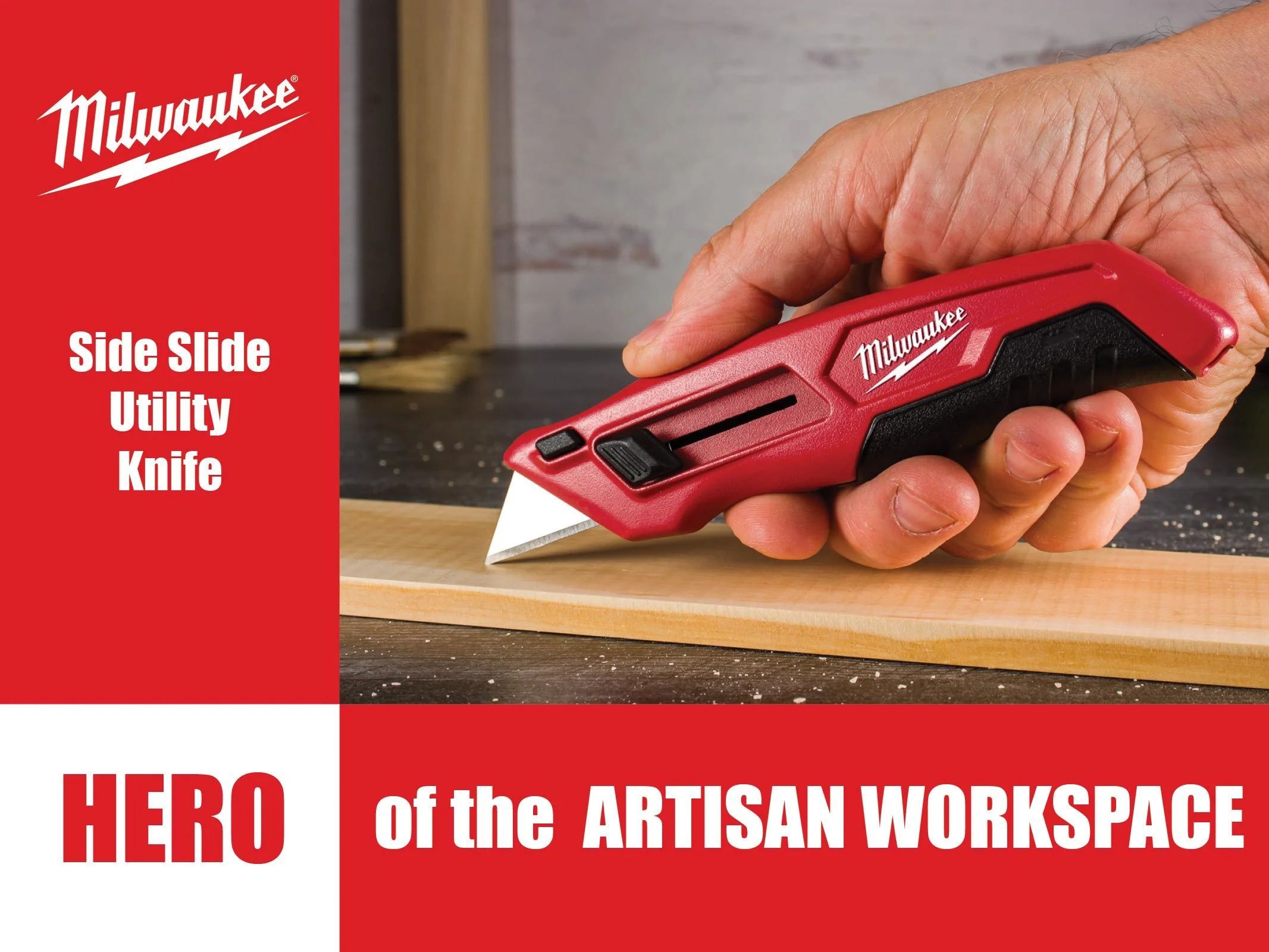 Milwaukee Tools Side Slide Utility Knife Social Media Ad