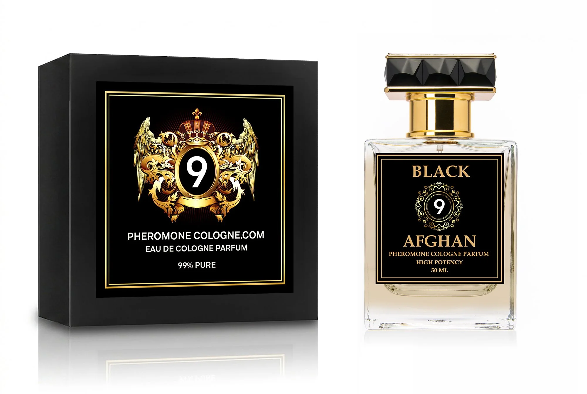 N o 9  B A S K  Black Afghan pheromone cologne w/PheromoneCologne labeled box