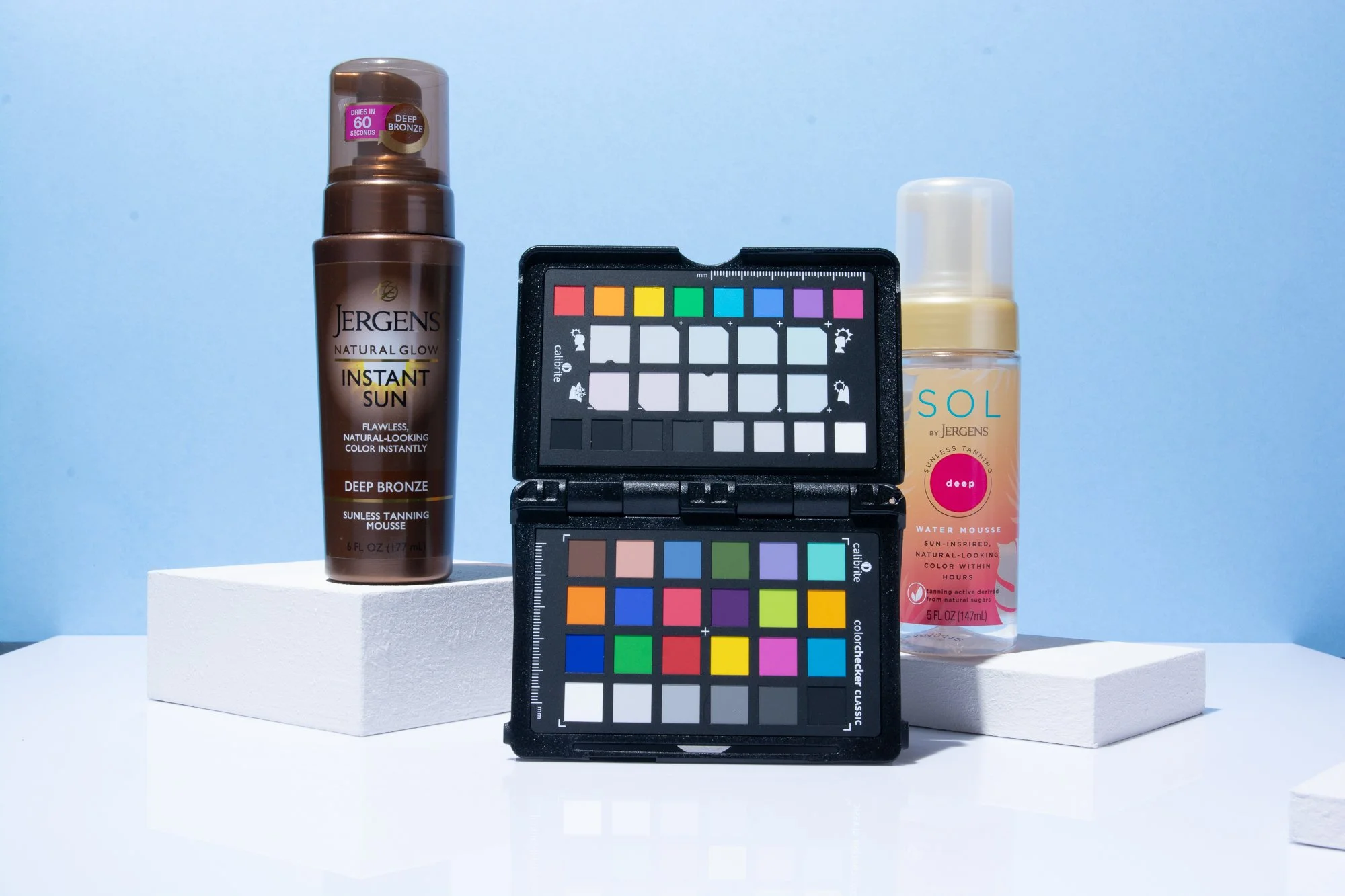 Jergens Sunless Tanning products shoot, behind the scenes - creating a custom color profile