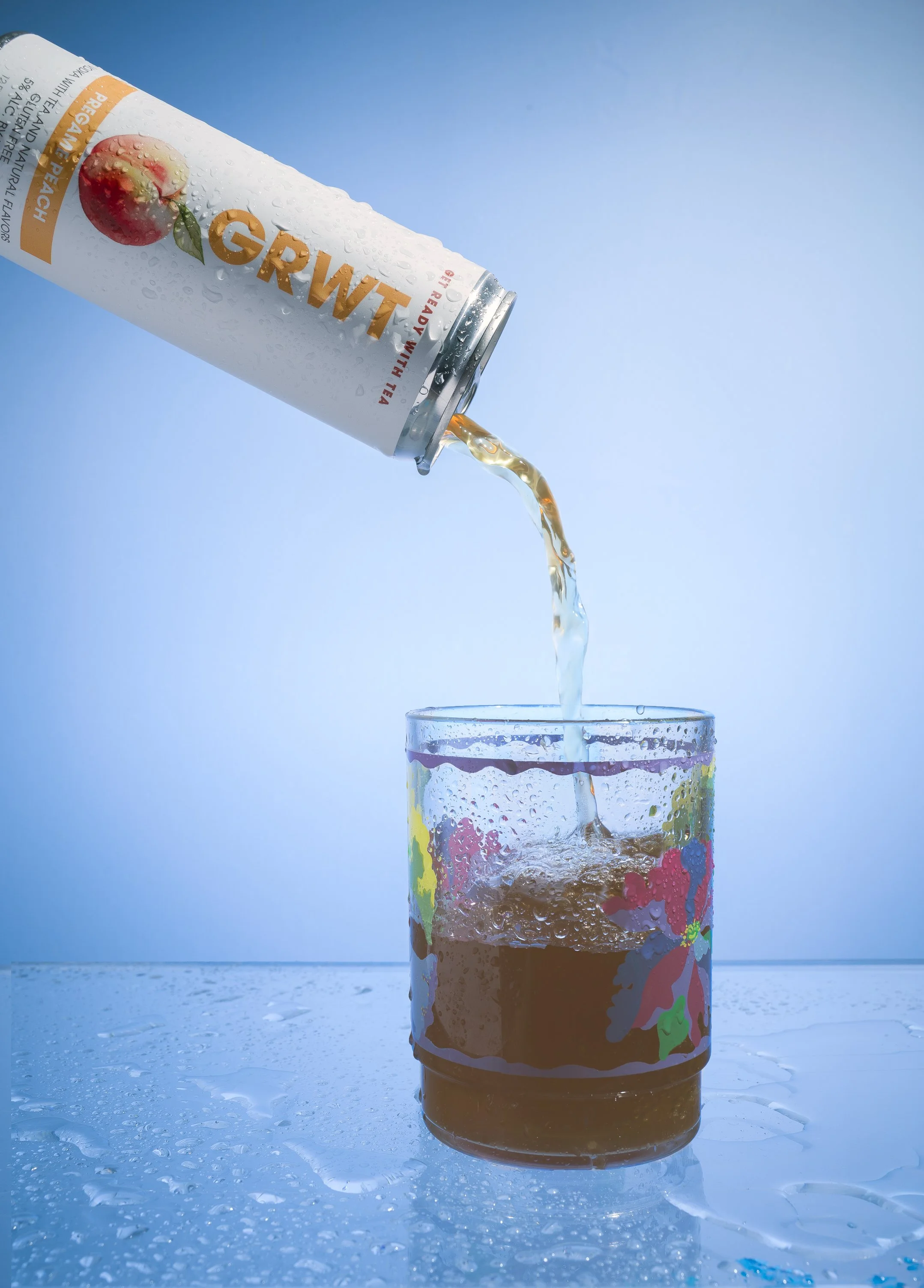 Product photo created for Get Ready With Tea ad (GRWT by Jersey Shore Spirits)  - No AI used
