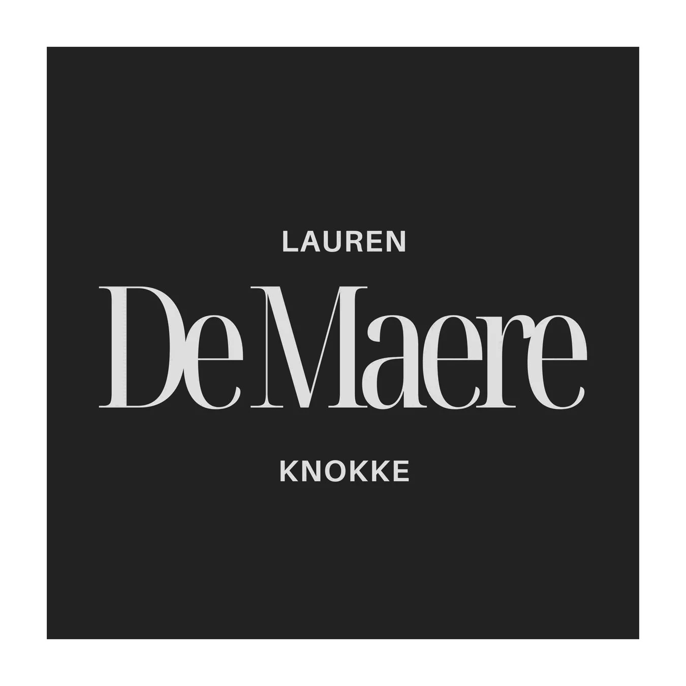 Book cover titled "De Maere" with the author's name "Lauren Knokke" on a black background with gray and white text.