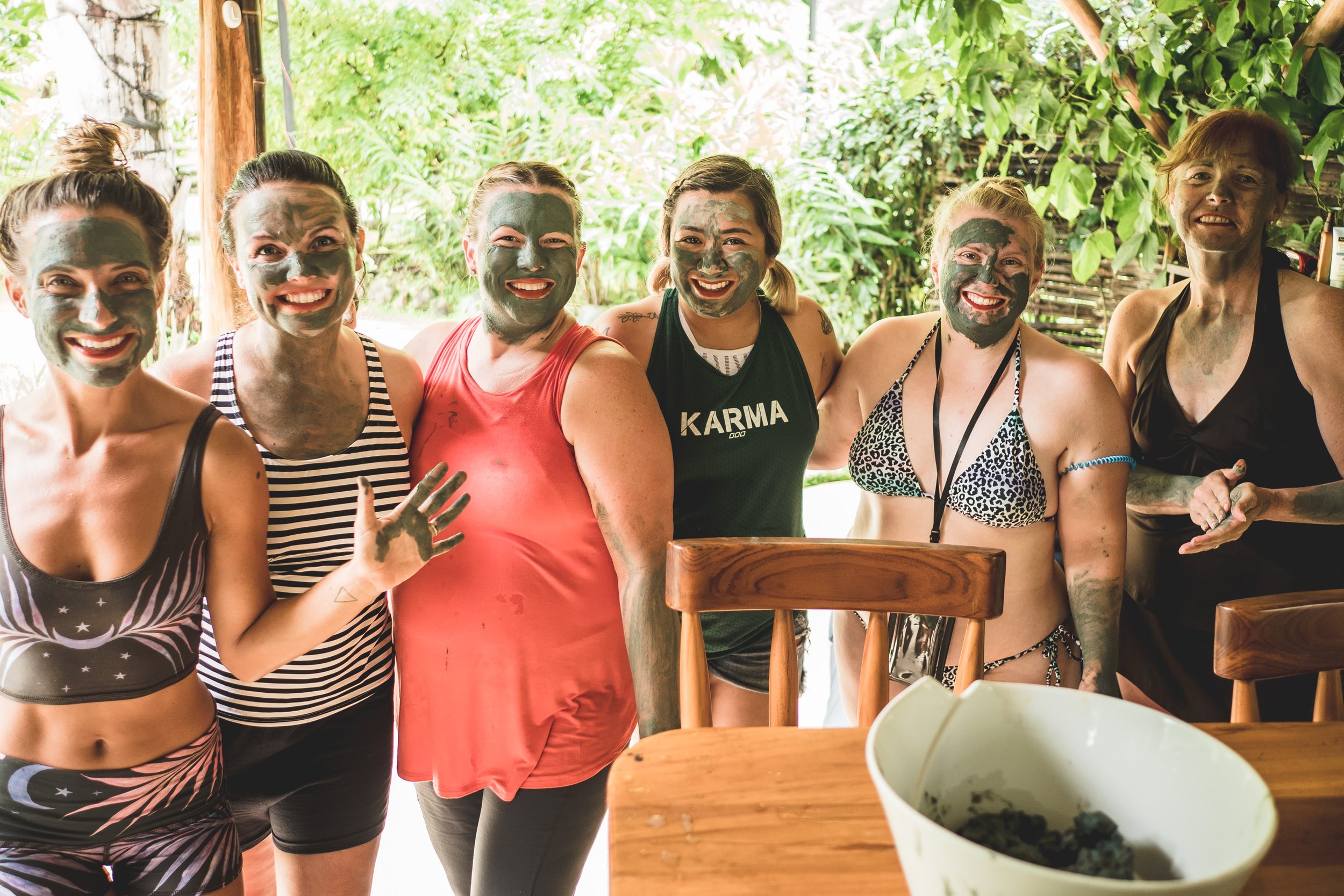 Women doing face masks