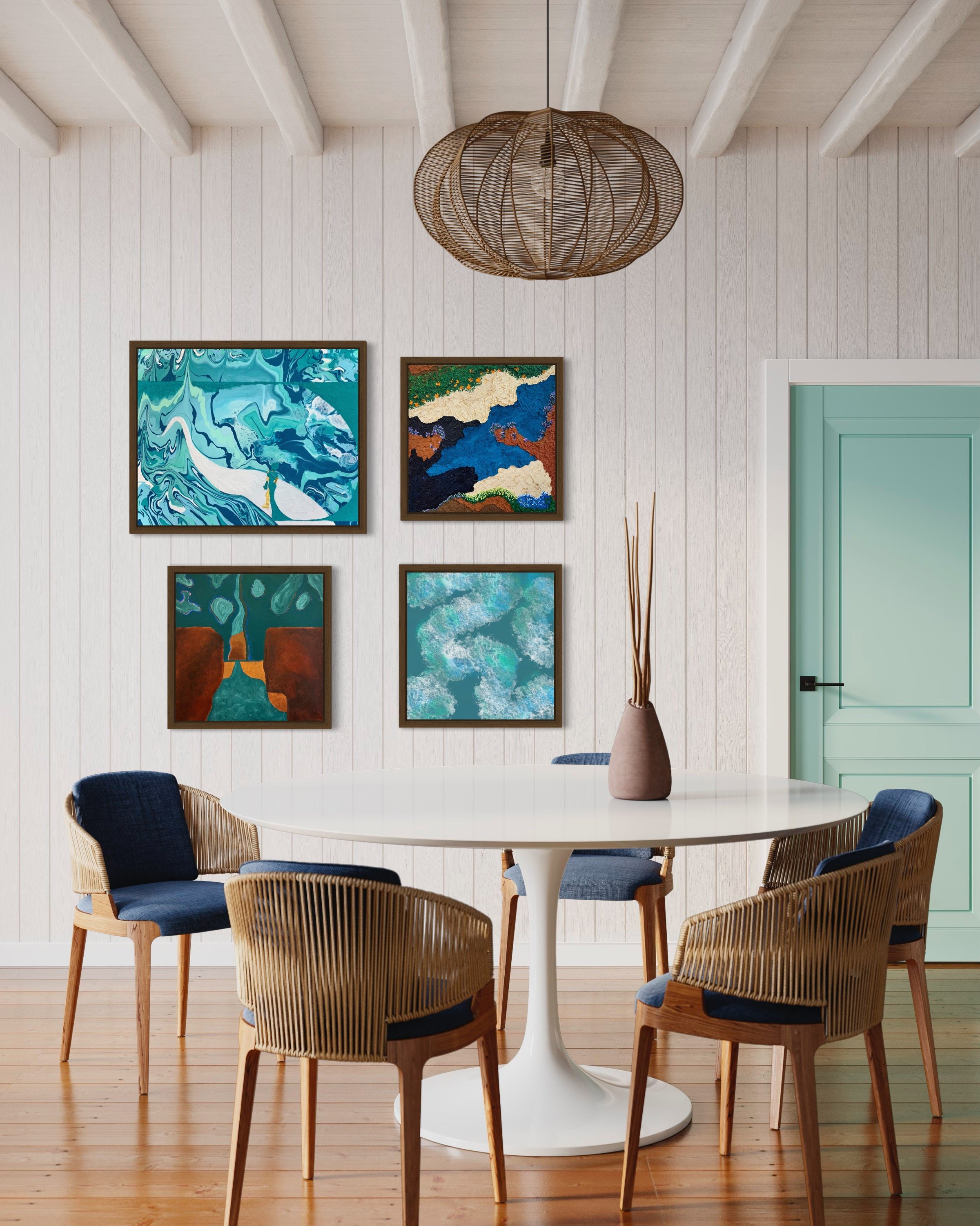 Atlantis - original acrylic painting by Ann Marie, fine art, painting, abstract art, vibrant art, colorful wall decor, canvas artwork for sale, ready to hang wall art, unique visual art