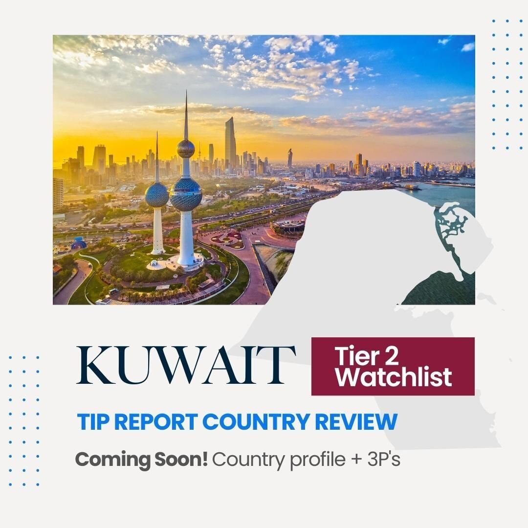 Our next TIP Report country review is Kuwait. Kuwait has been given a tier ranking of Tier 2 Watchlist by the @statedept - making it rank last place of the all the Gulf Cooperation Council States. 

We will bring you the full report soon. Stay tuned!