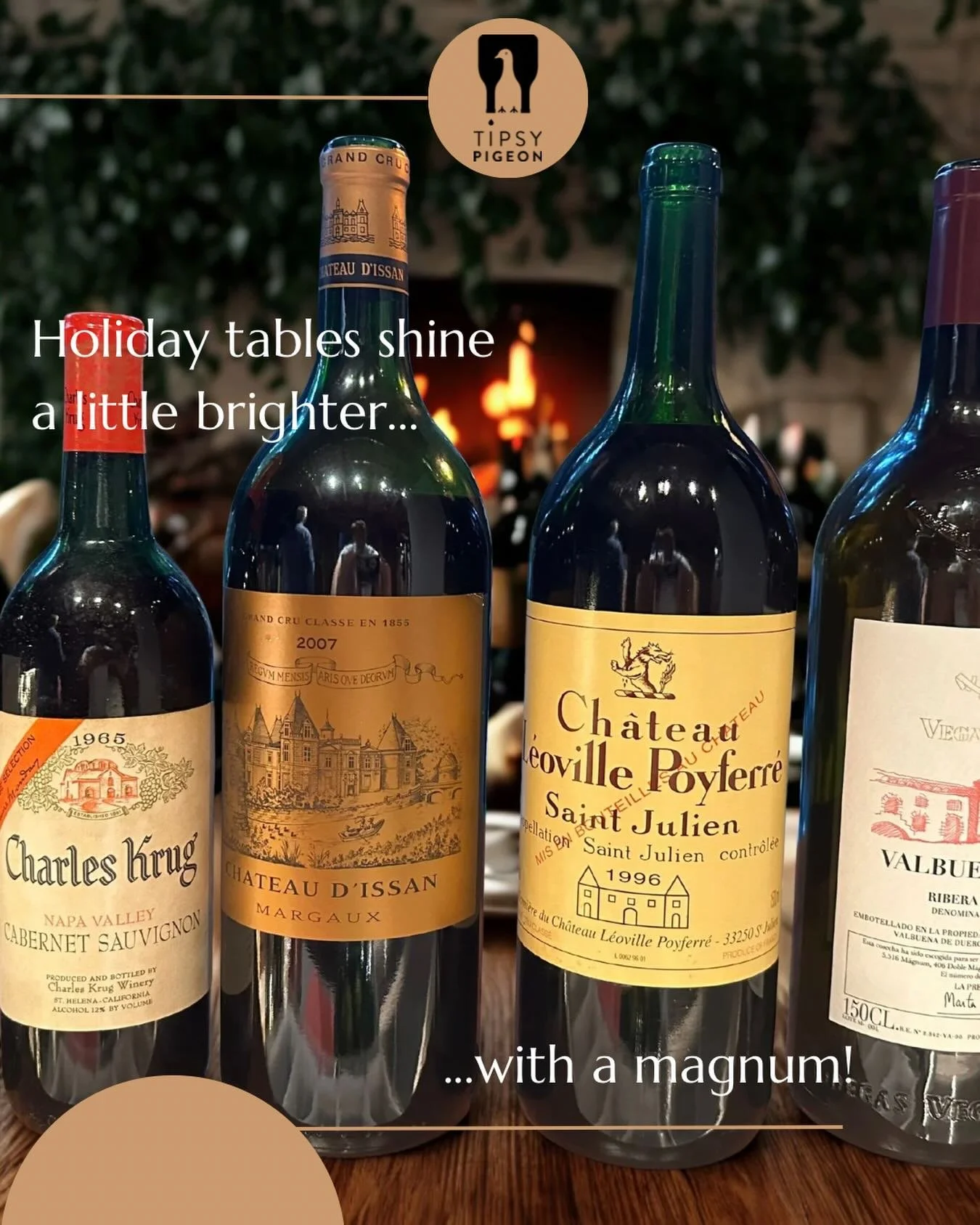 If your holiday table, celebration, or gifting calls for something special, we&rsquo;re here to help.  From rare large formats to beautifully aged wines, we source bottles that truly make an occasion shine. 

DM &ldquo;order&rdquo; and we&rsquo;ll cu
