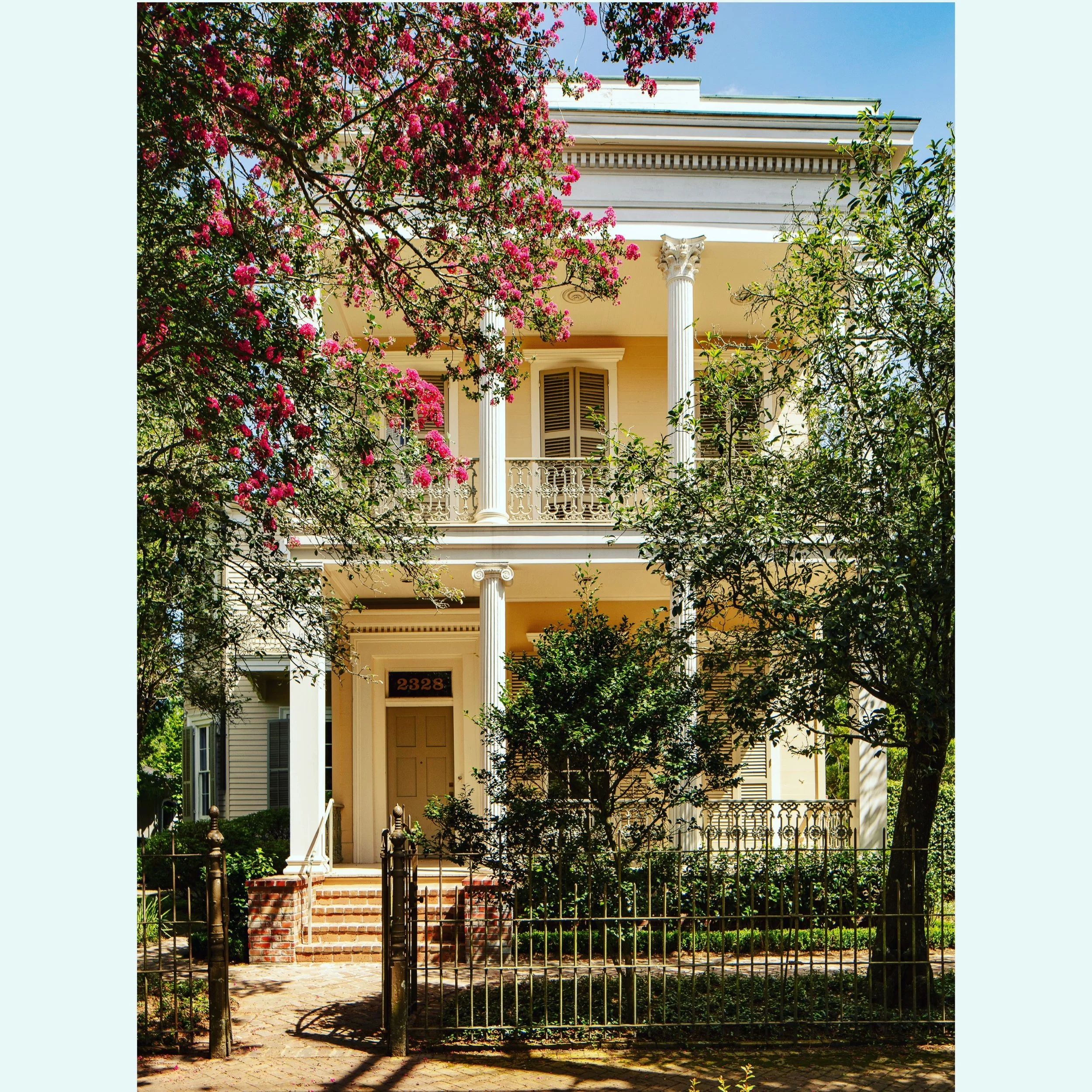 This stunner was designed by William A. Freret for Hannah Killingley Walford, widow of a London insurance agent. It was purchased in 1871 by the Prytania Street Presbyterian Church as the minister's residence and later became the home to Ceneilla Bow