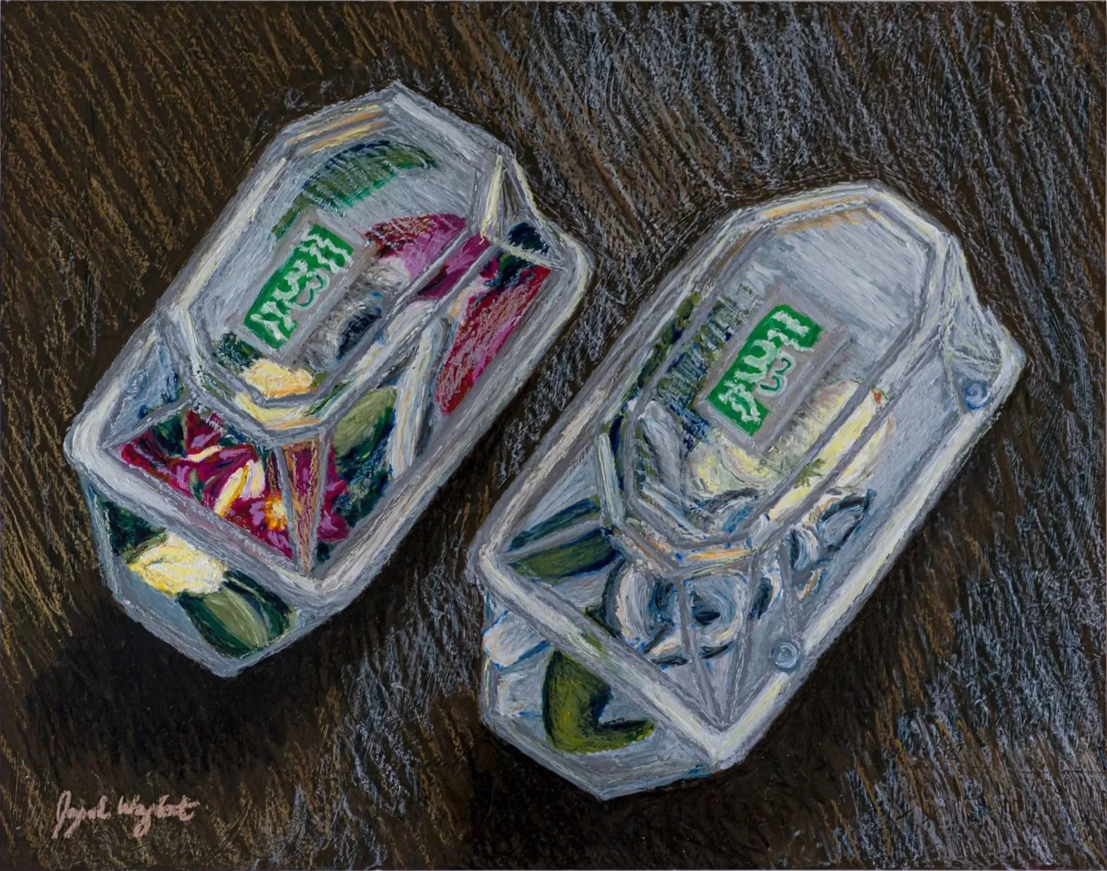 "Corsages from the florist"
2023,
oil pastel on paper,
20 x 15.5 inches