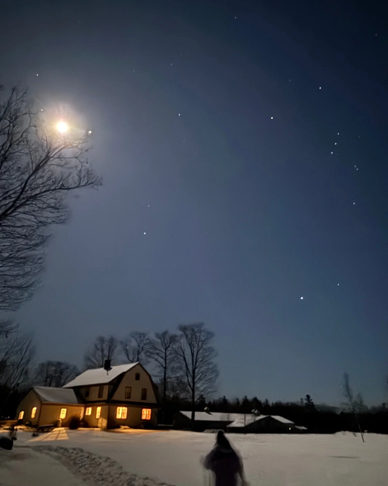 kati-pəmɑkəmahamhatəwak - &ldquo;They are going snowshoeing together&rdquo; 

On January 3rd, 2026, we gathered at nibezun under the great wolf full supermoon for our first full moon snowshoe gathering. With Jupiter hugging Grandmother moon, she illu
